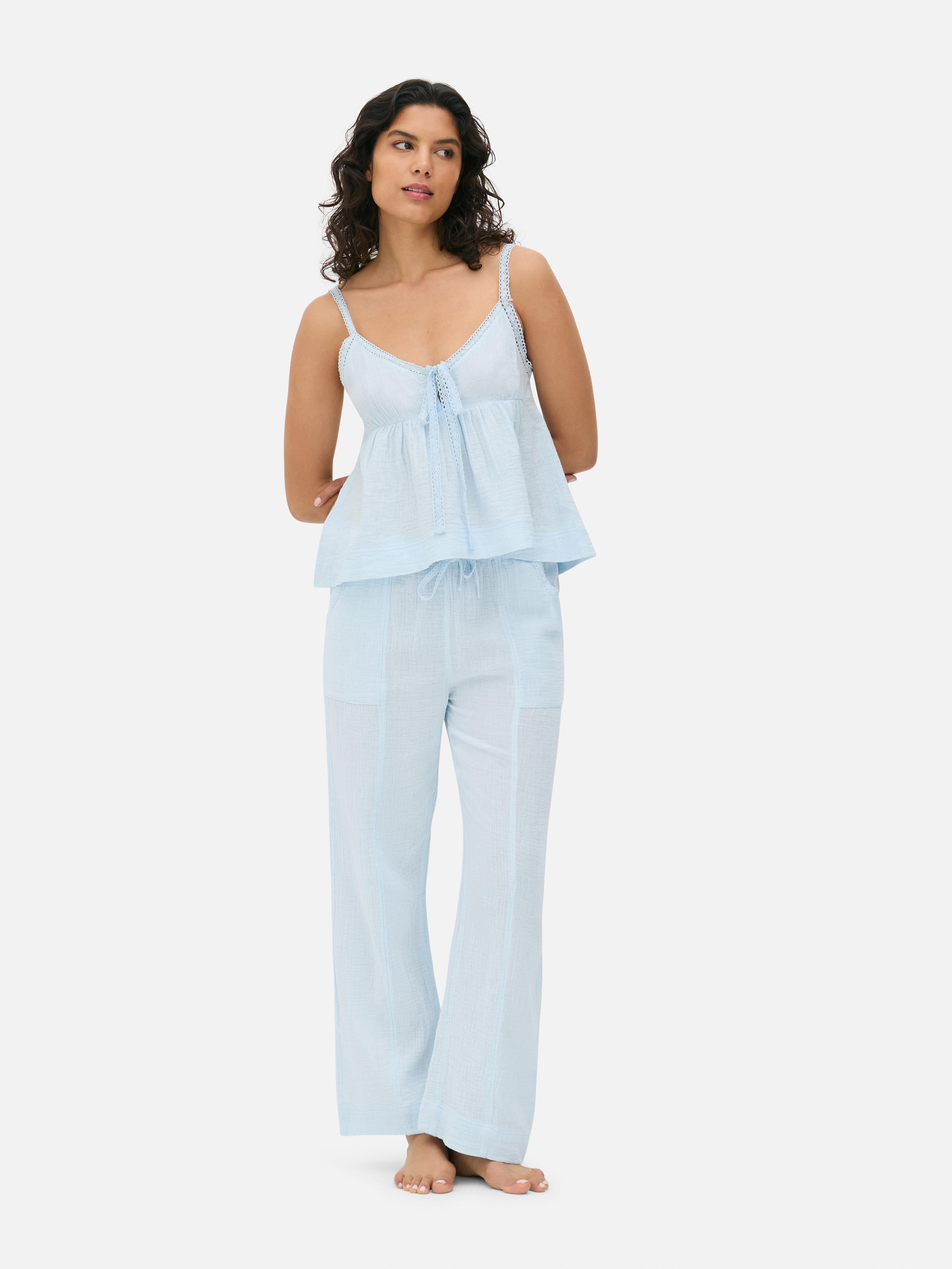Bas de pyjama en étamine tissée