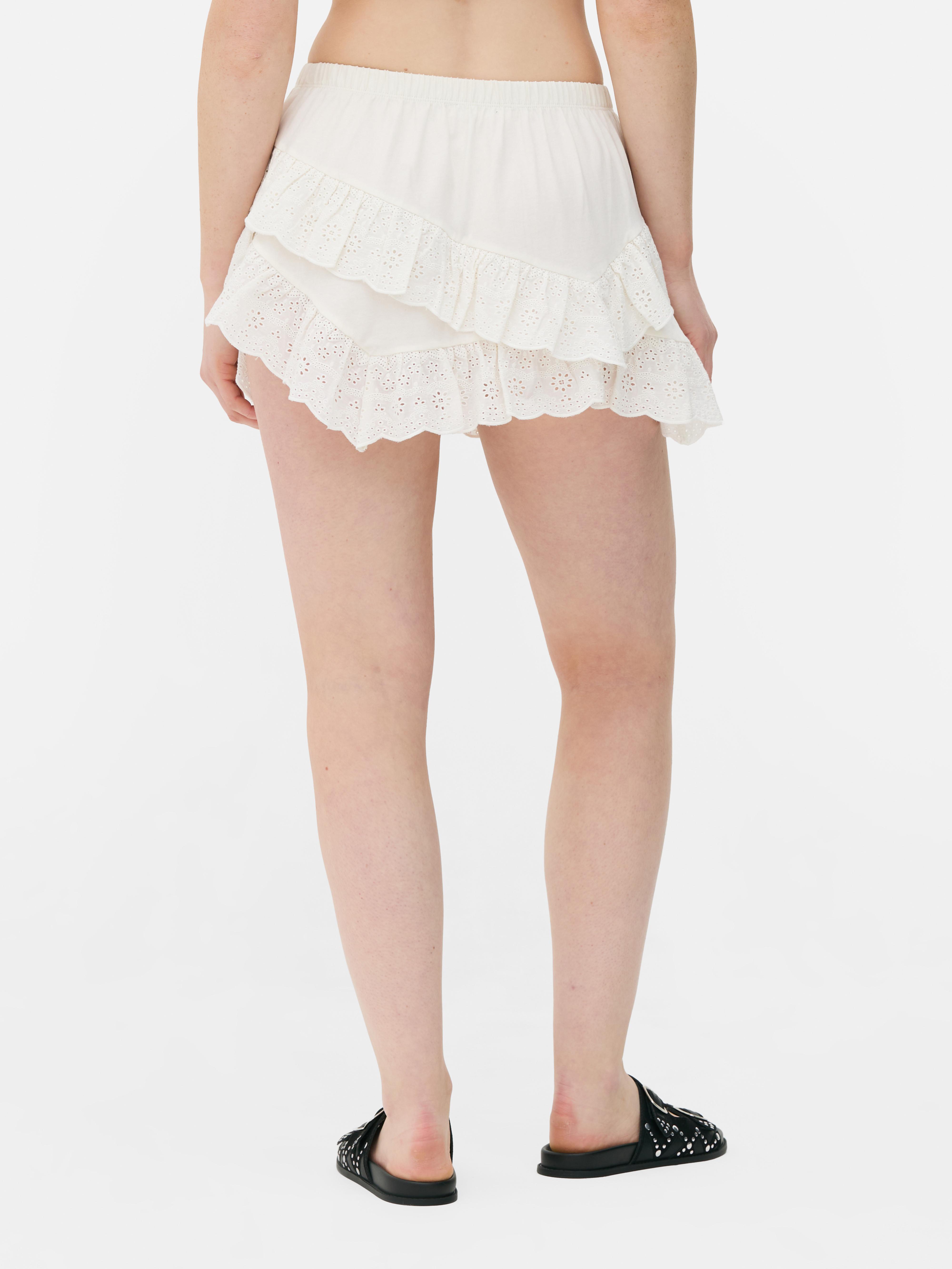 melt the lady eyelet mini skirt white