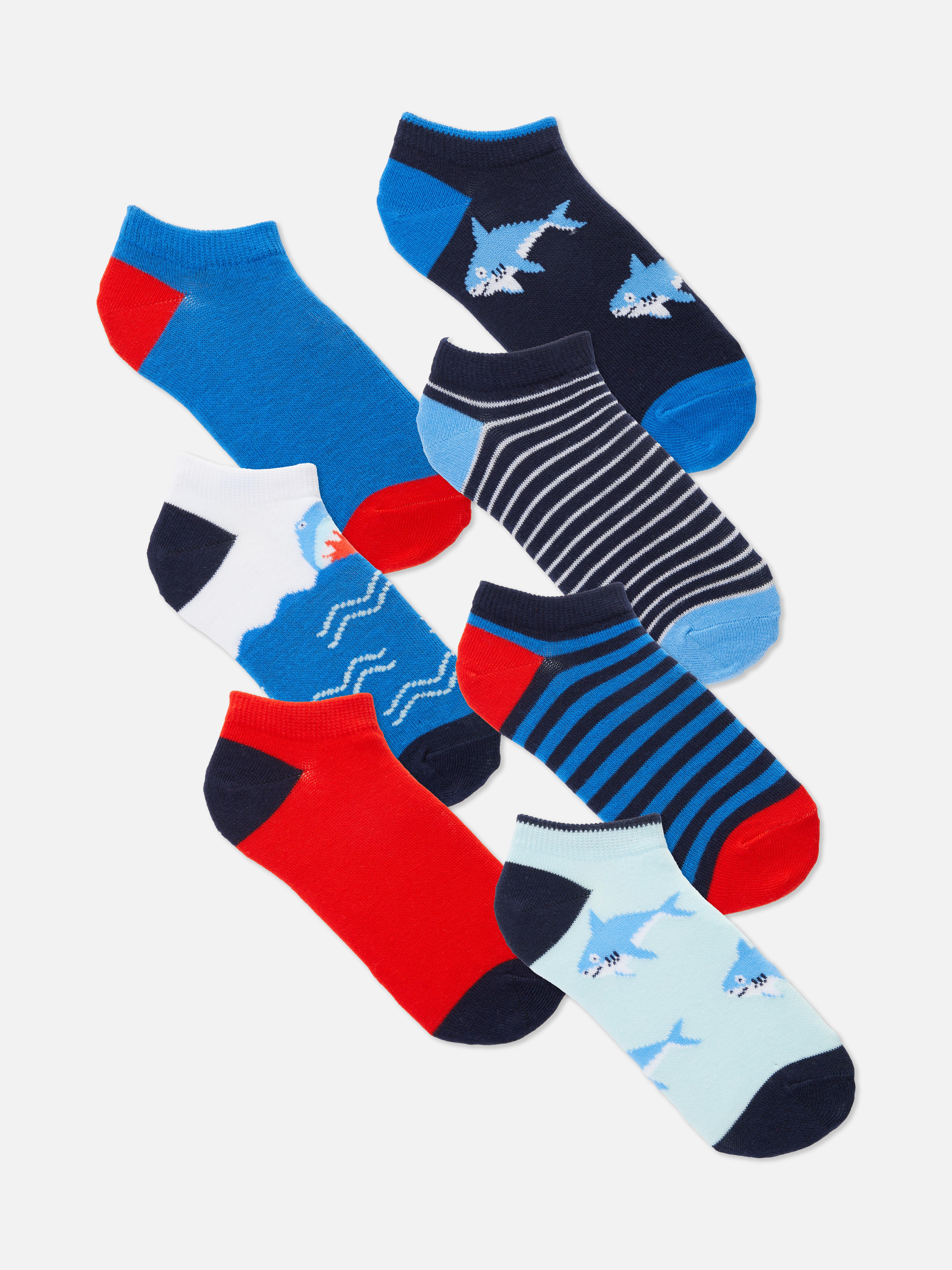 7pk Sharks Trainer Liner Socks
