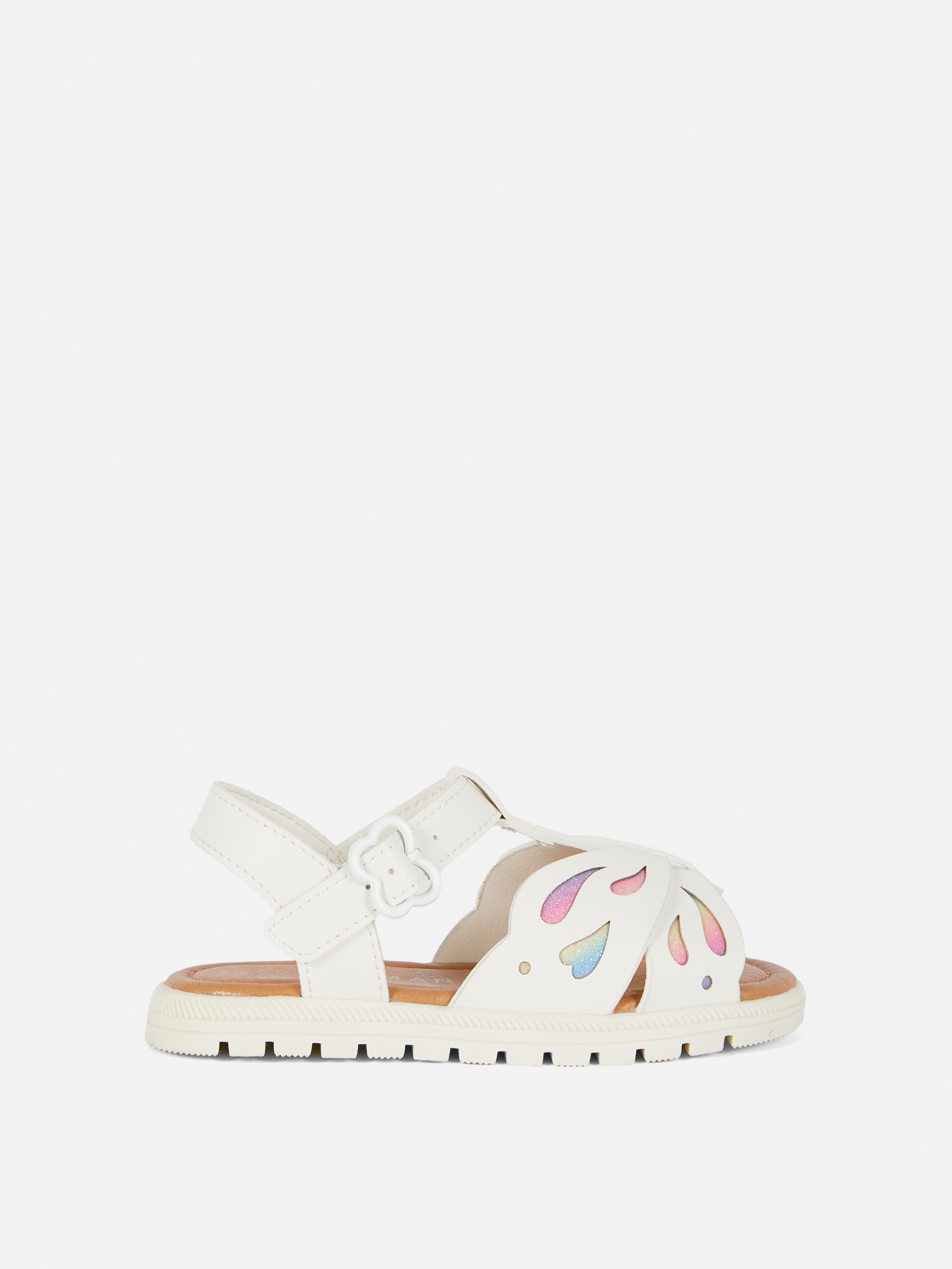 Sandalen met glitter en kleurverloop