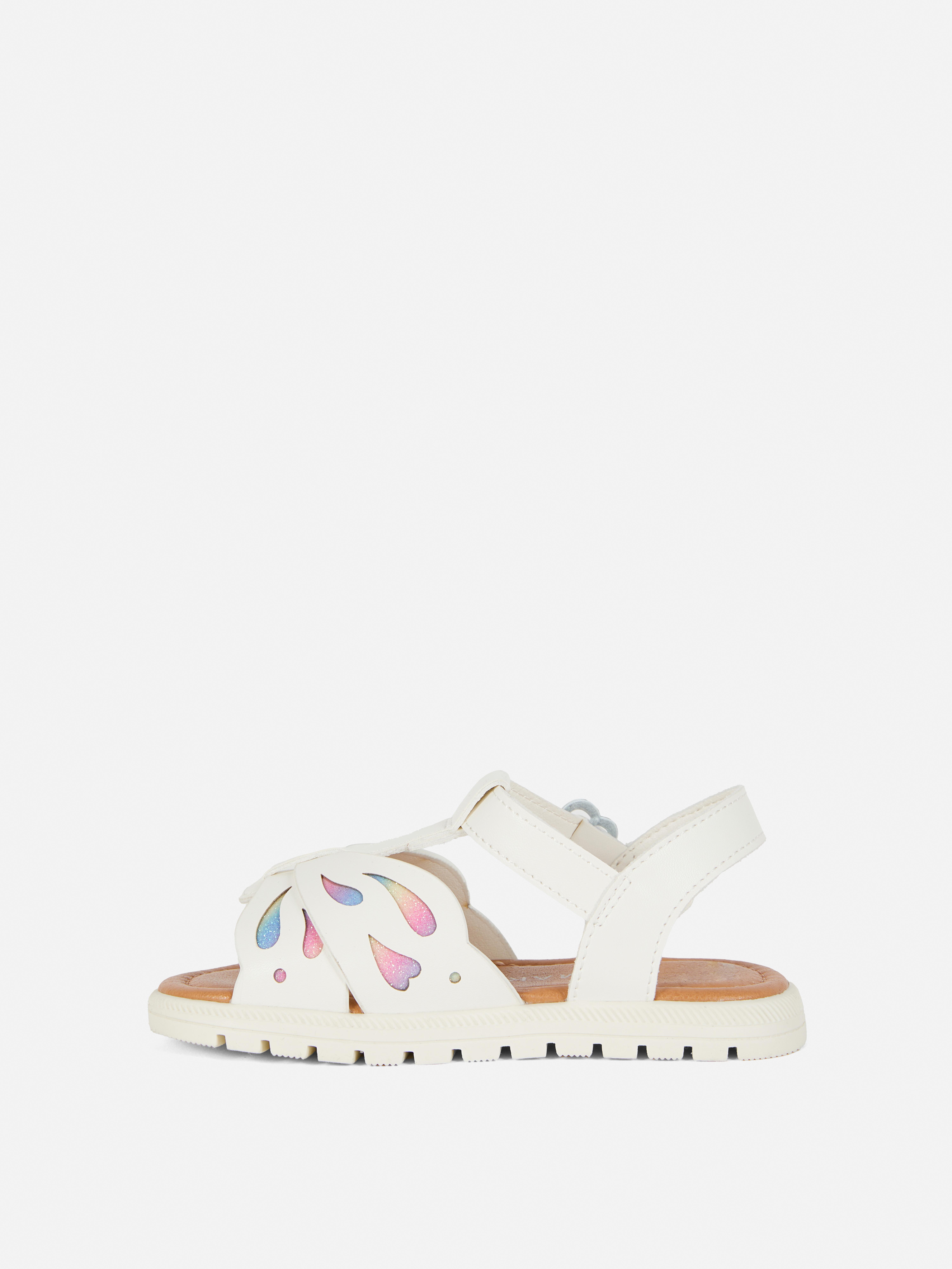 Sandalen met glitter en kleurverloop