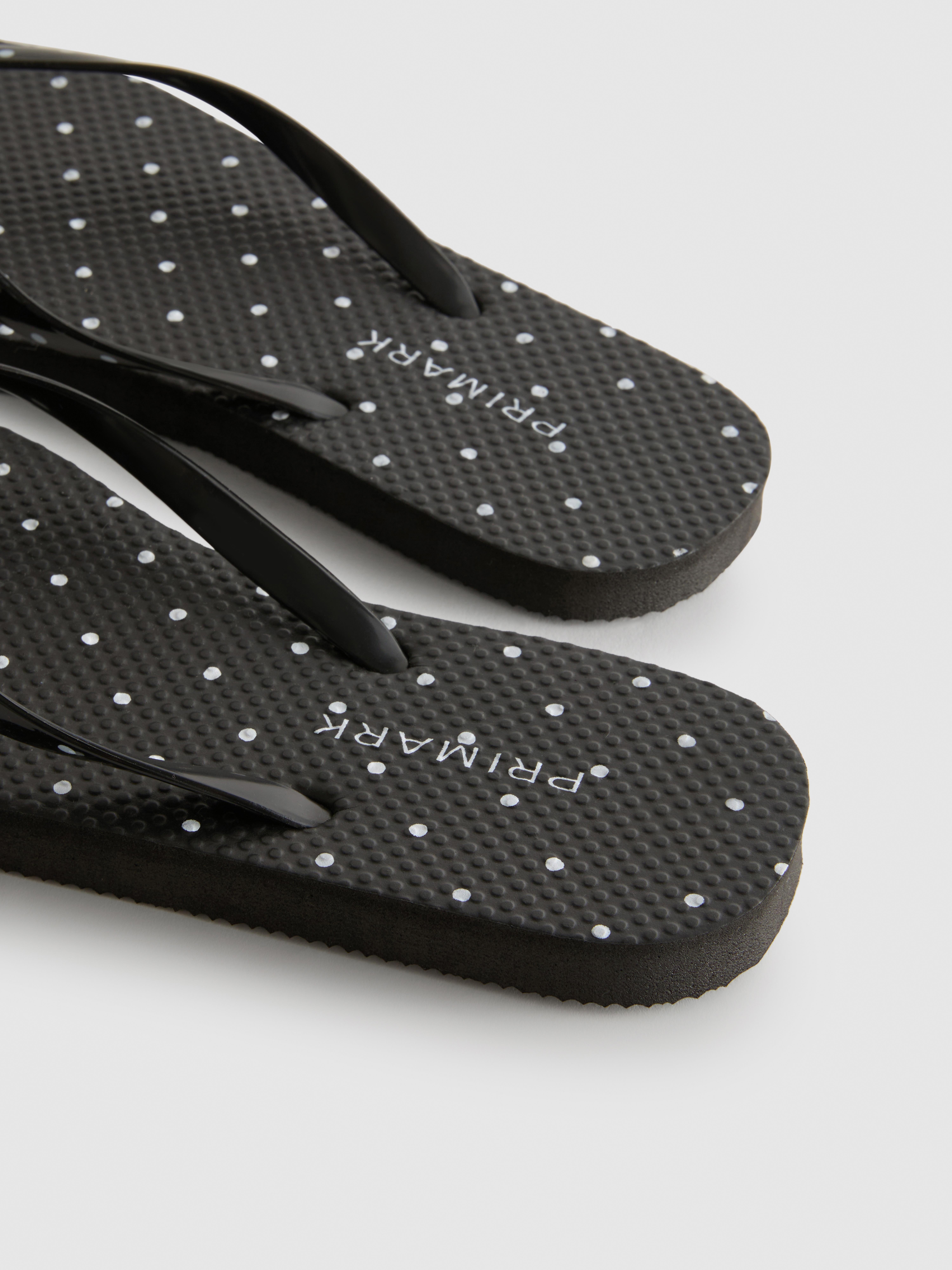 Women's Black/White Printed Flip Flops