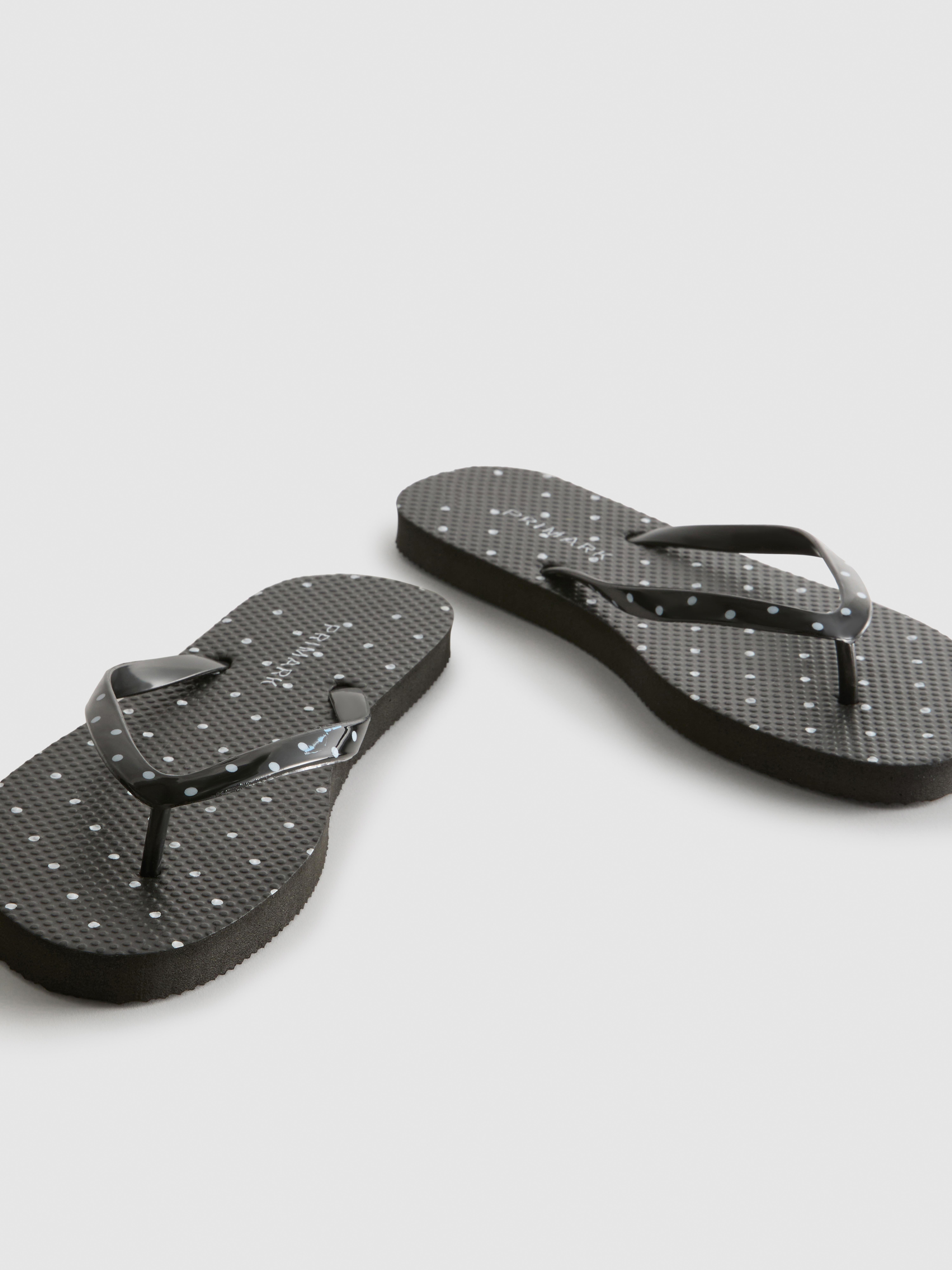 Women's Black/White Printed Flip Flops