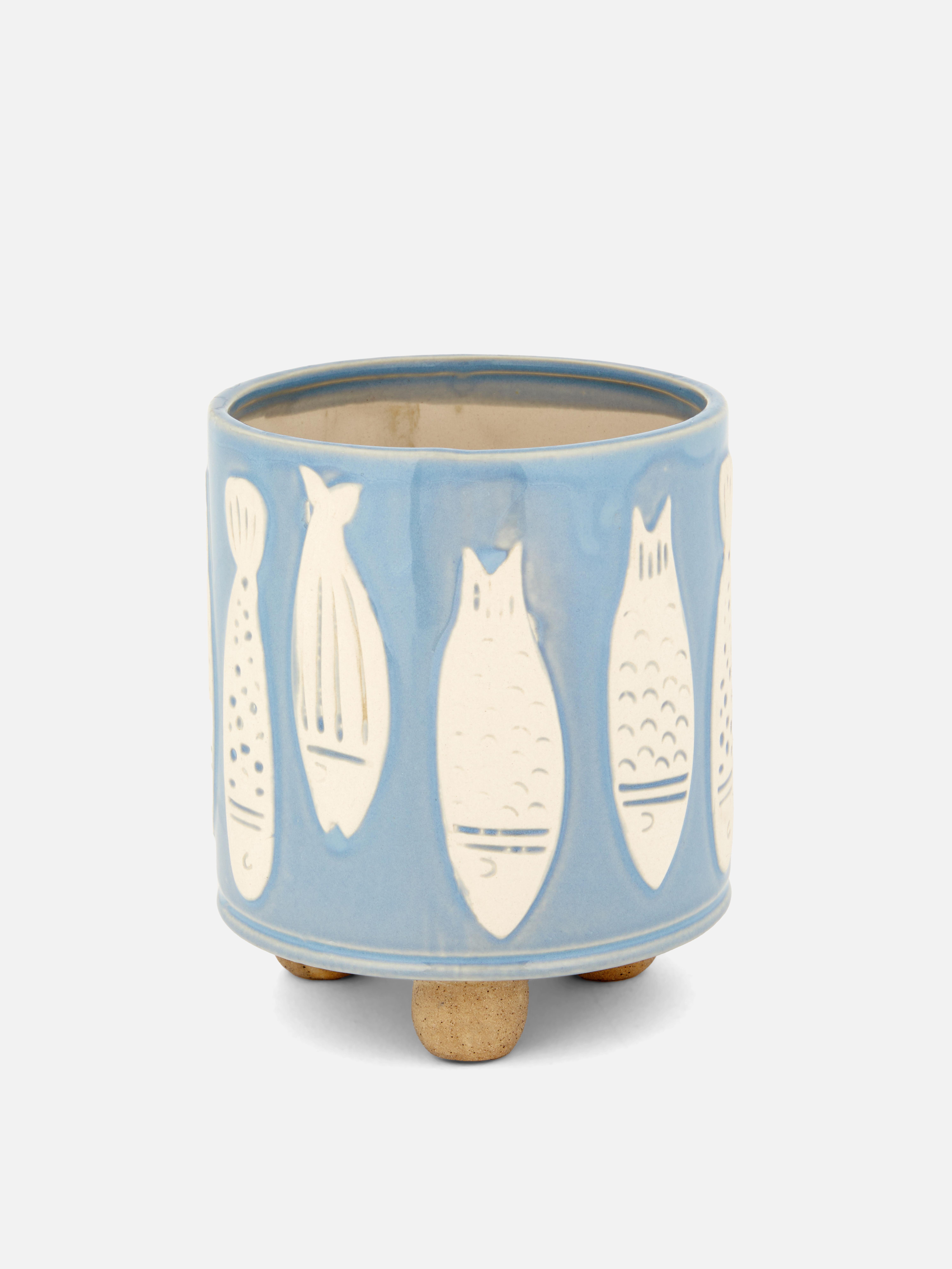 Petit cache-pot à motif poissons