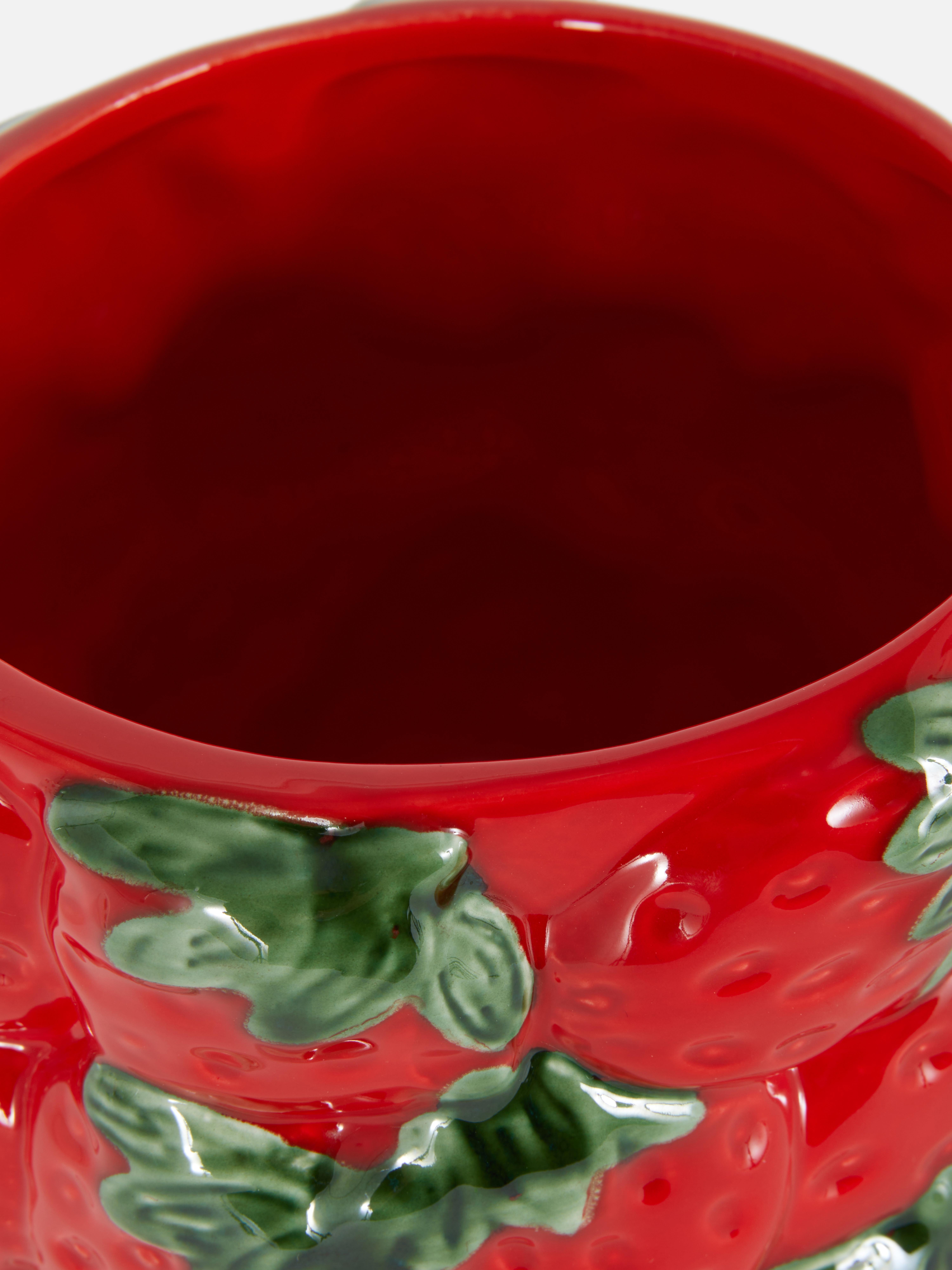 Petit cache-pot en céramique fraises