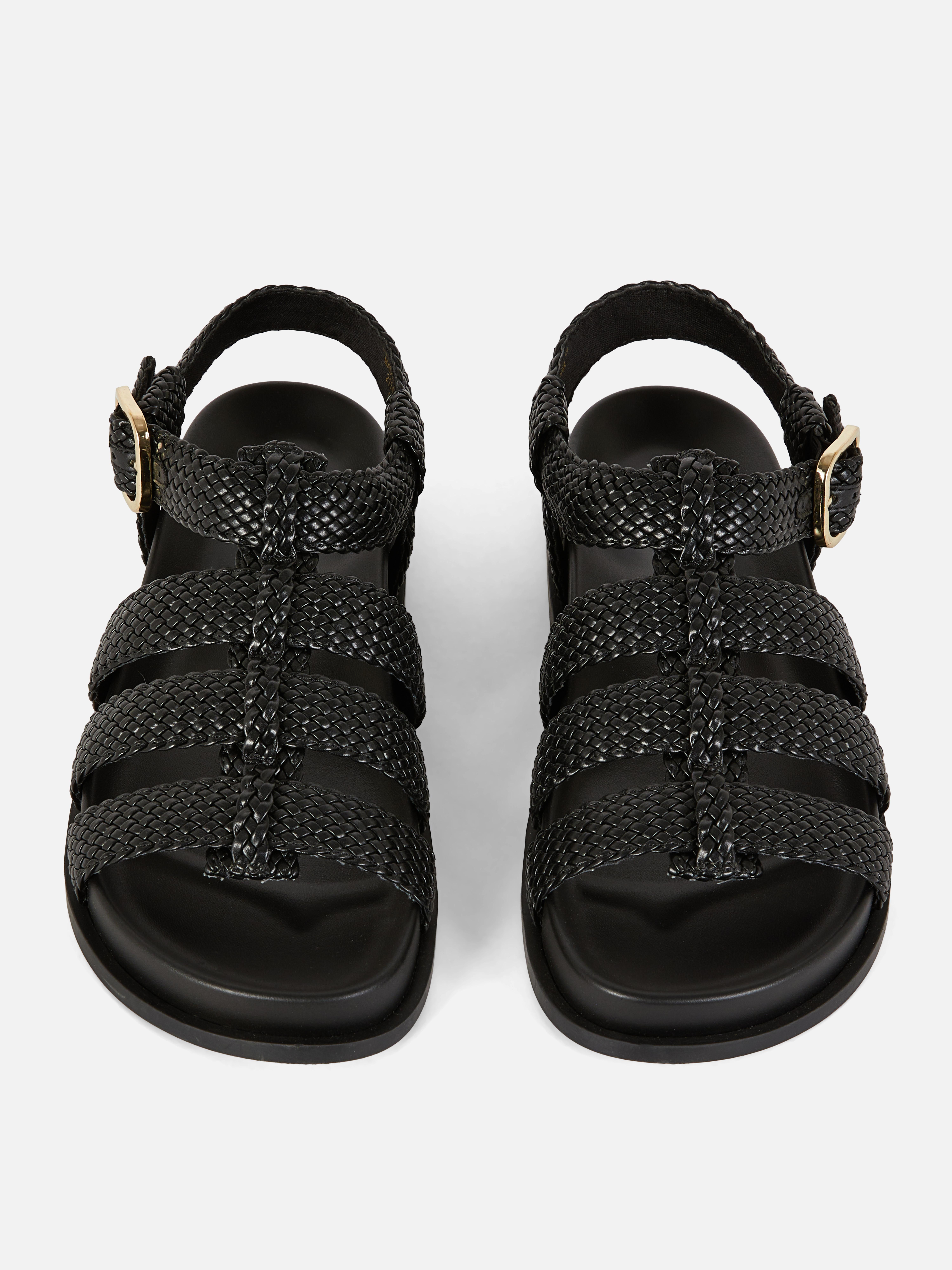 Cage Weave Textured Sandals