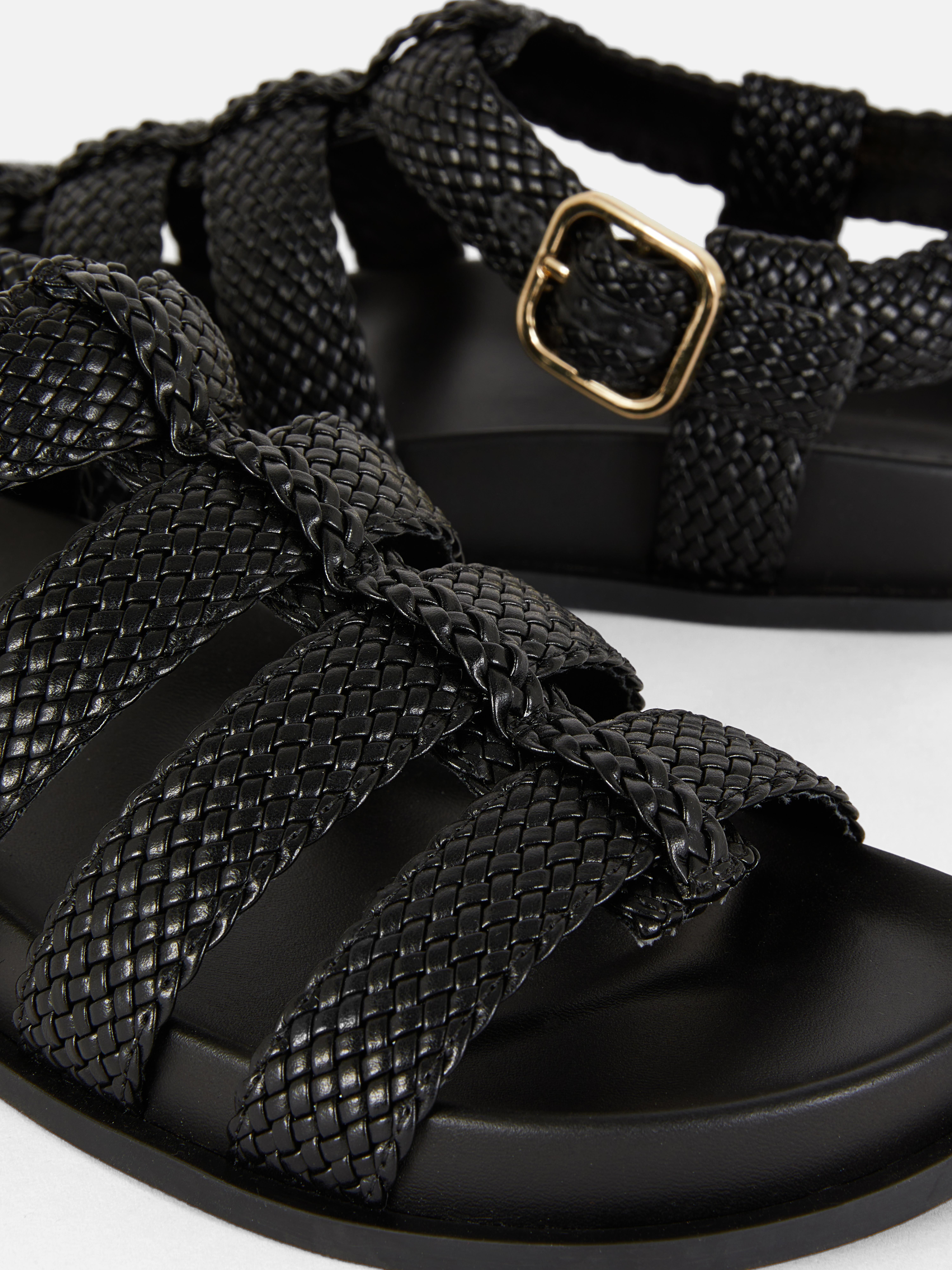 Cage Weave Textured Sandals