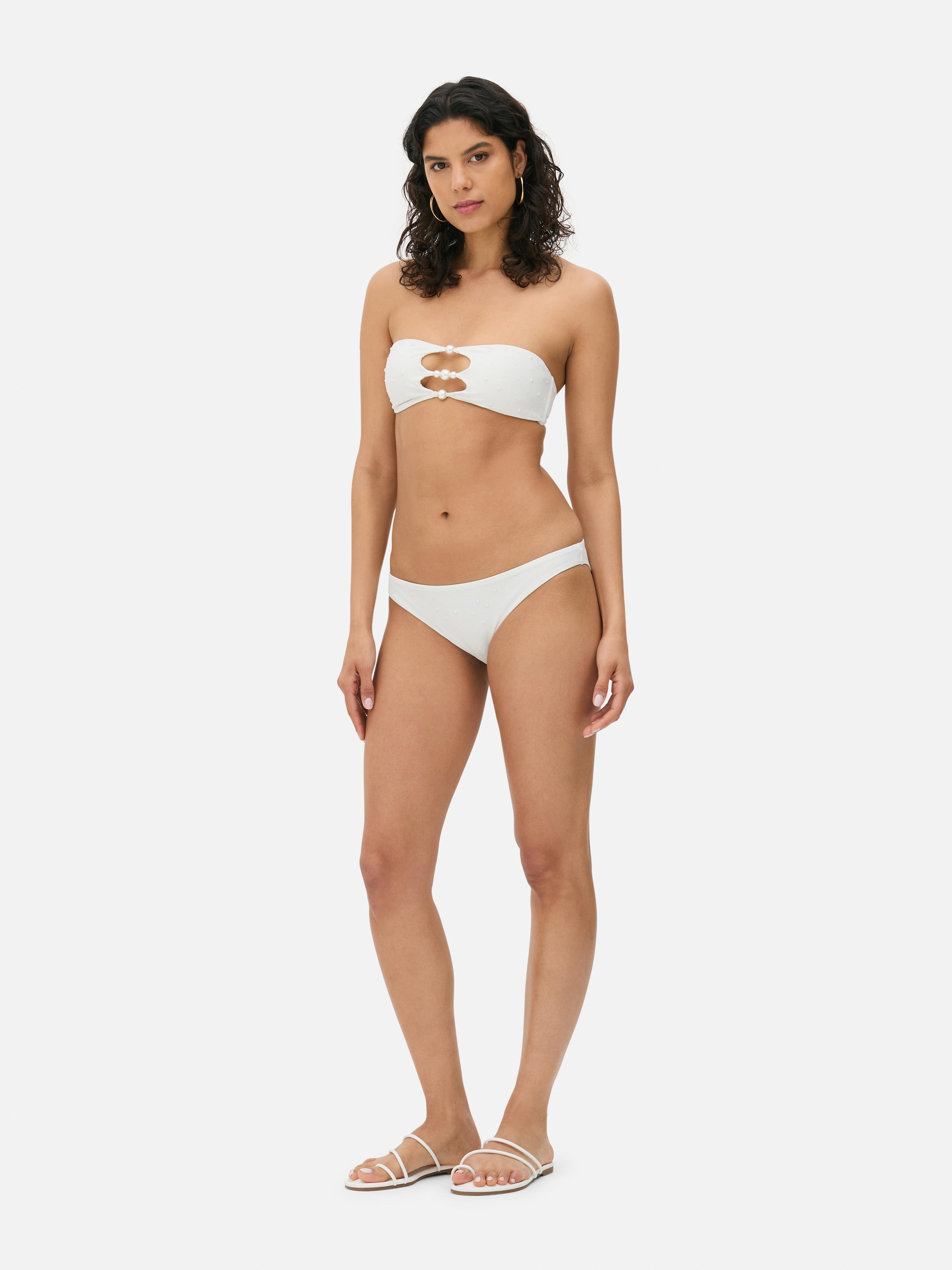 Kunstperlenbesetzte „Paula Echevarría“ Bikinihose