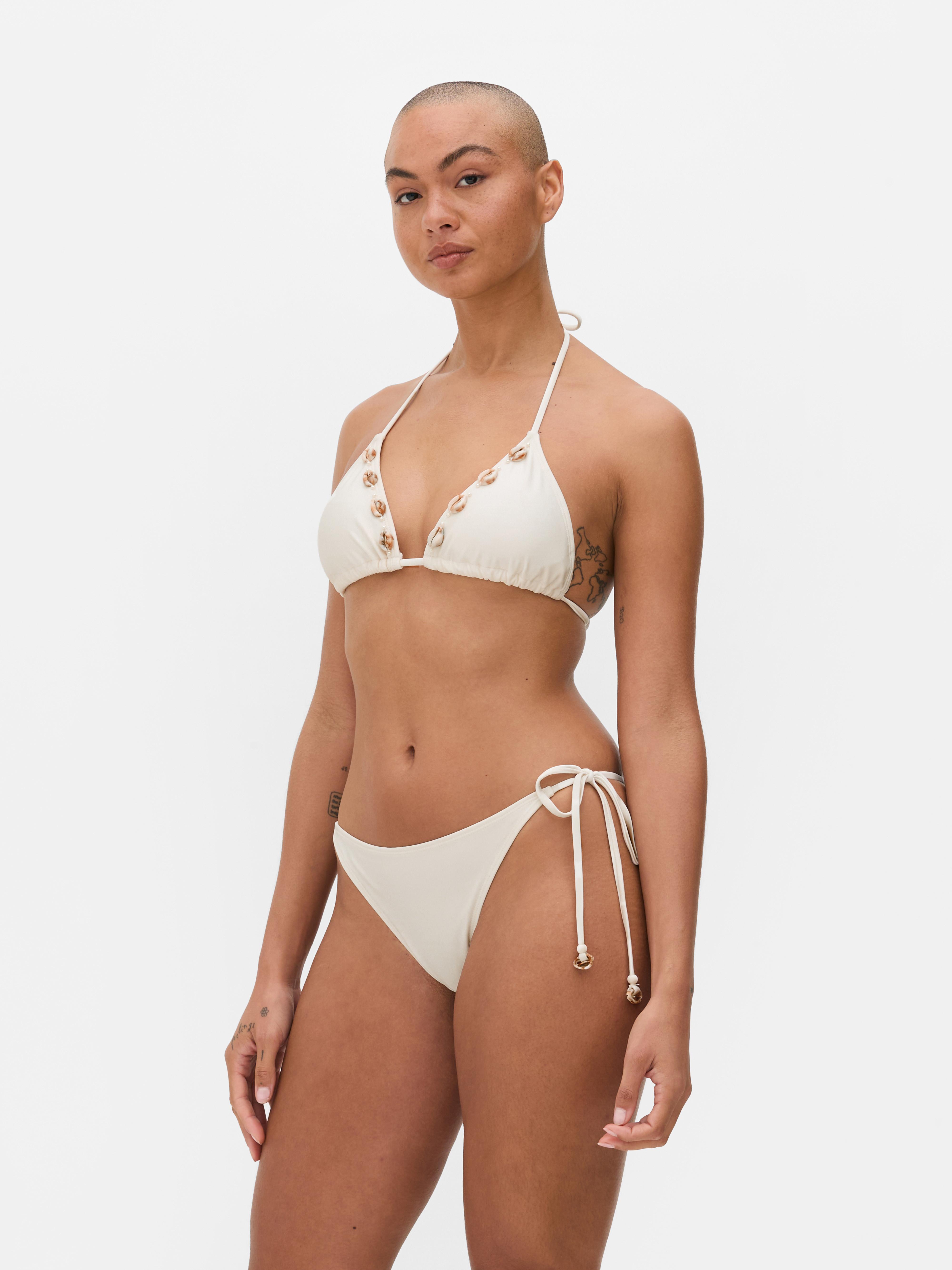Shell Trim Triangle Bikini Top