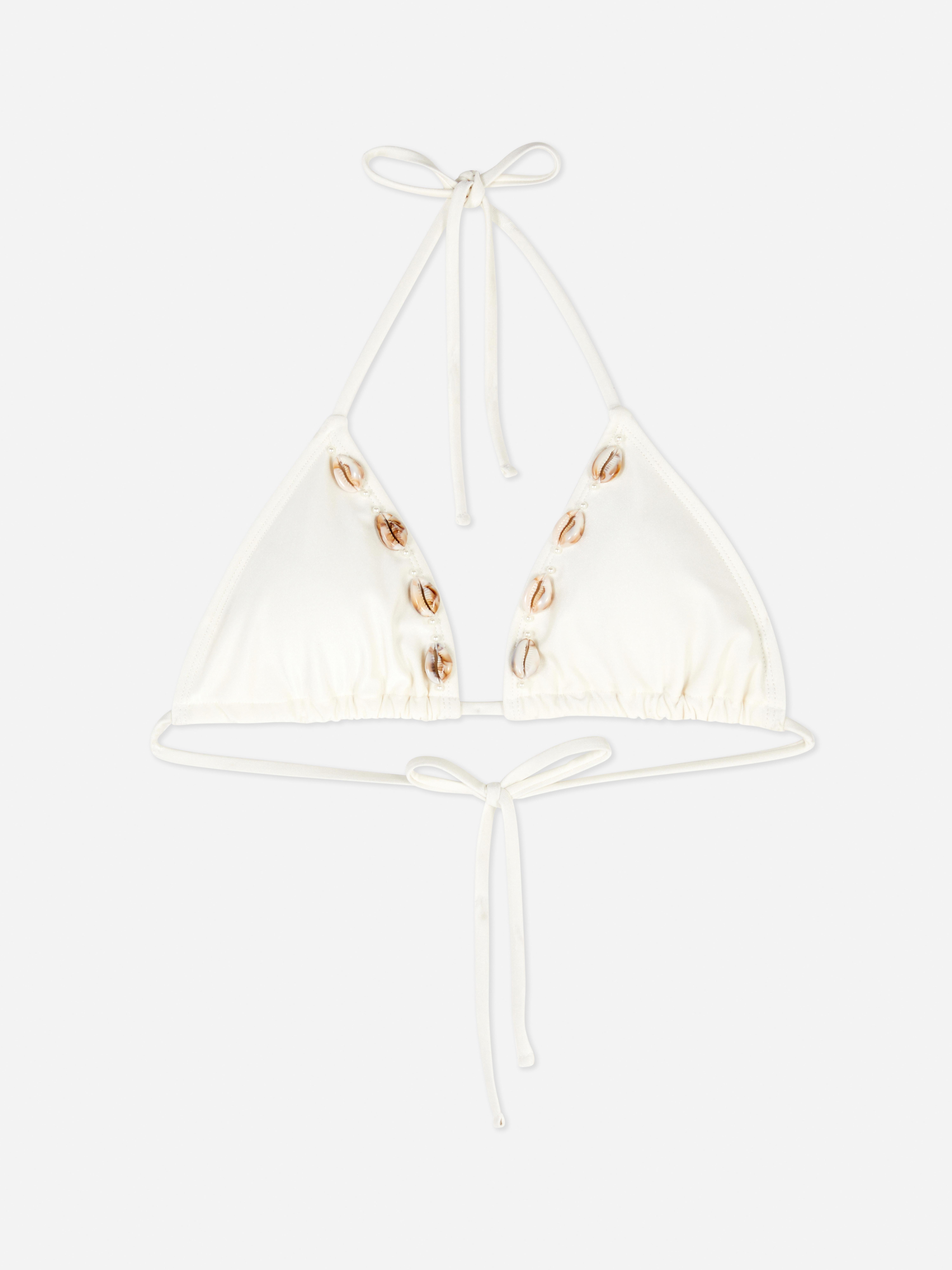 Shell Trim Triangle Bikini Top