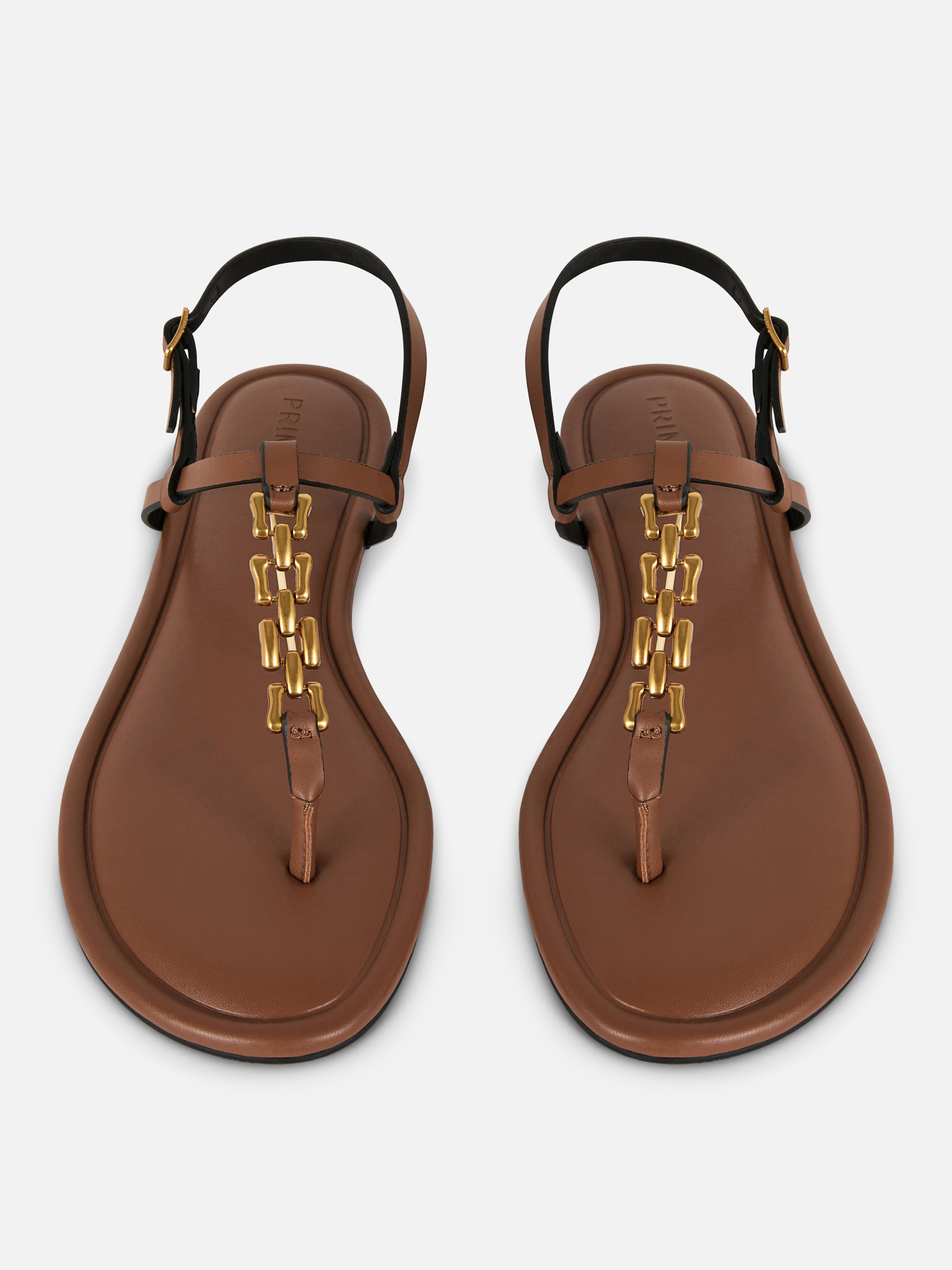 Chain Toe Post Flat Sandals