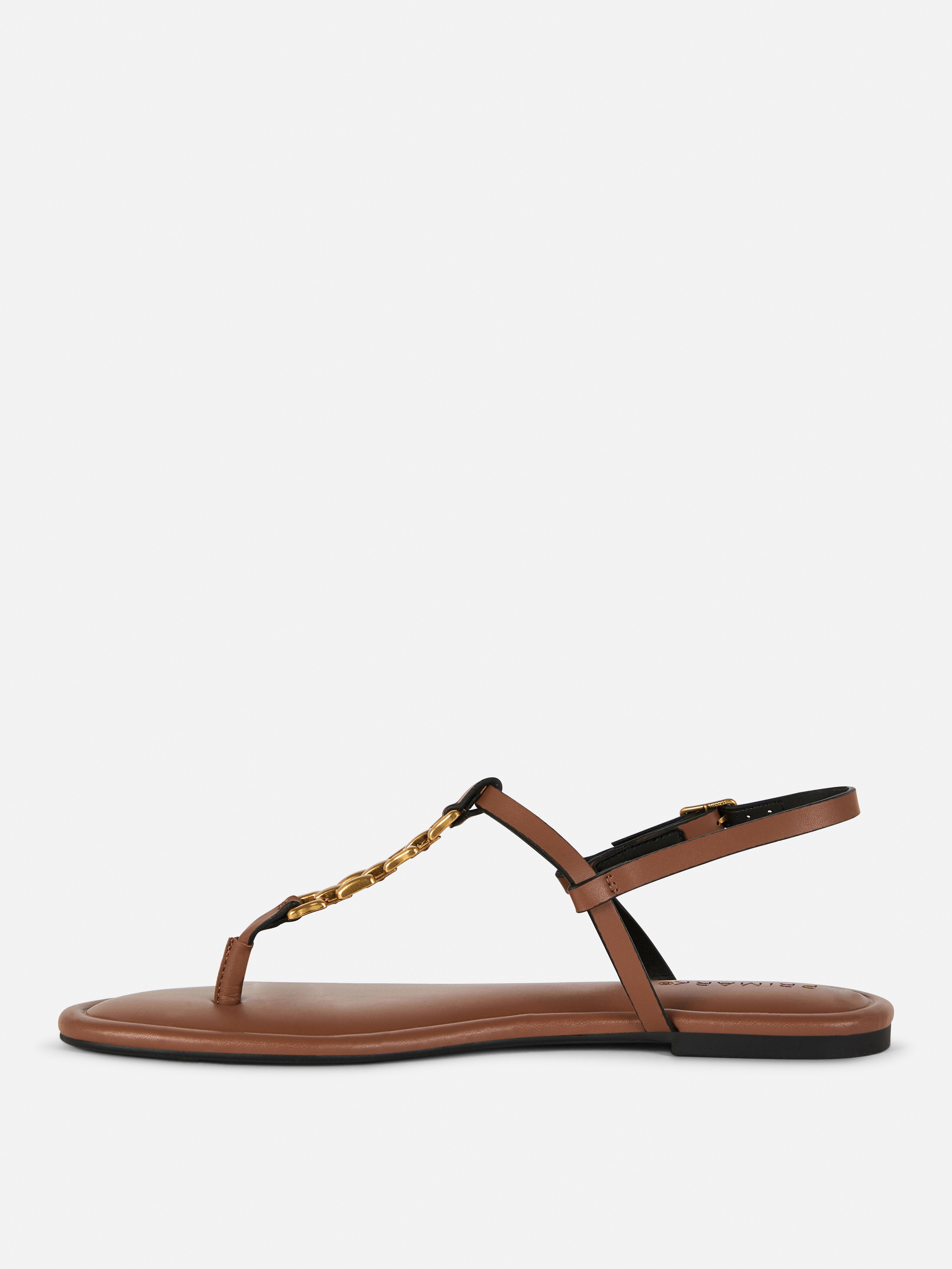 Chain Toe Post Flat Sandals