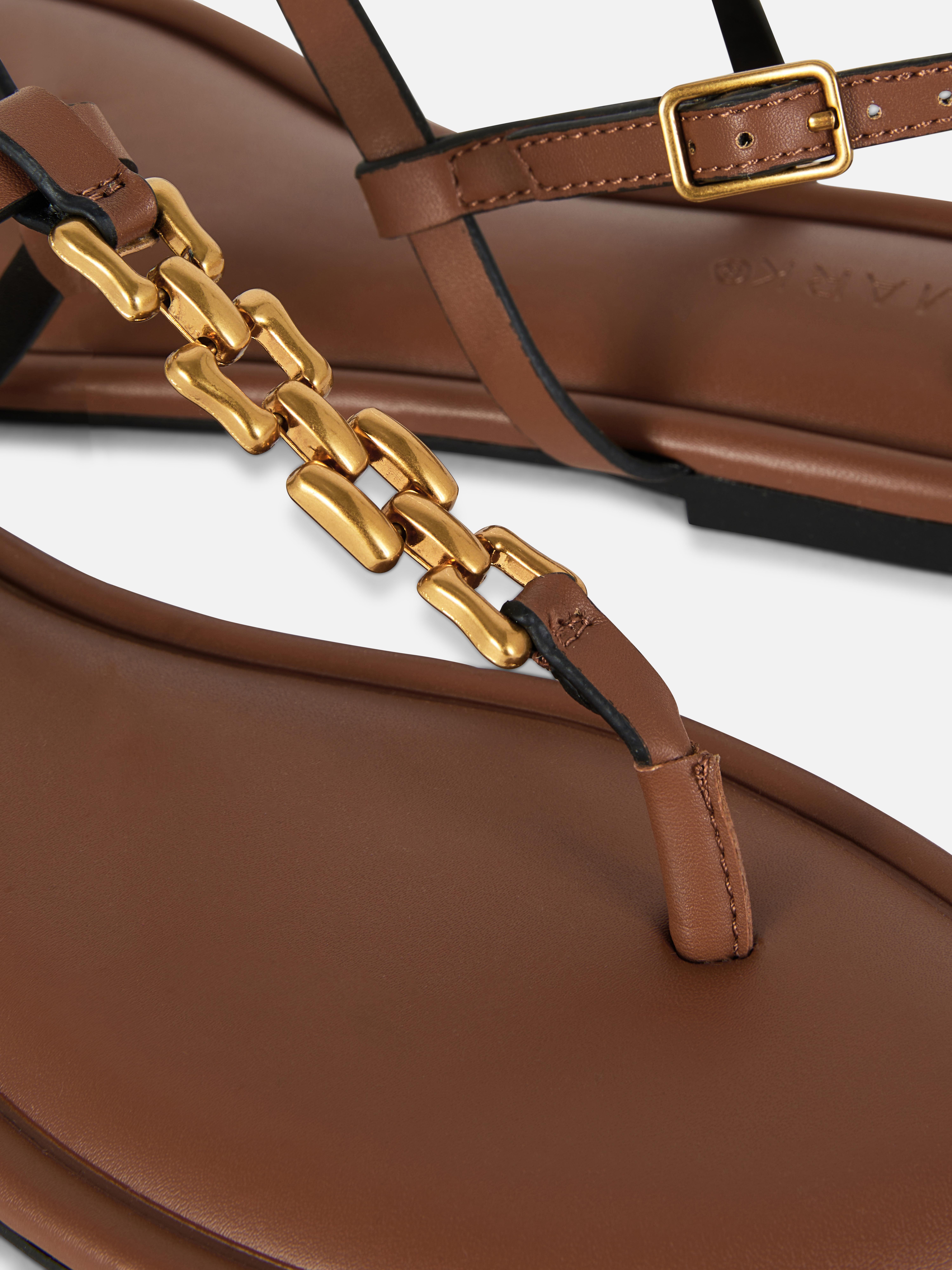 Chain Toe Post Flat Sandals