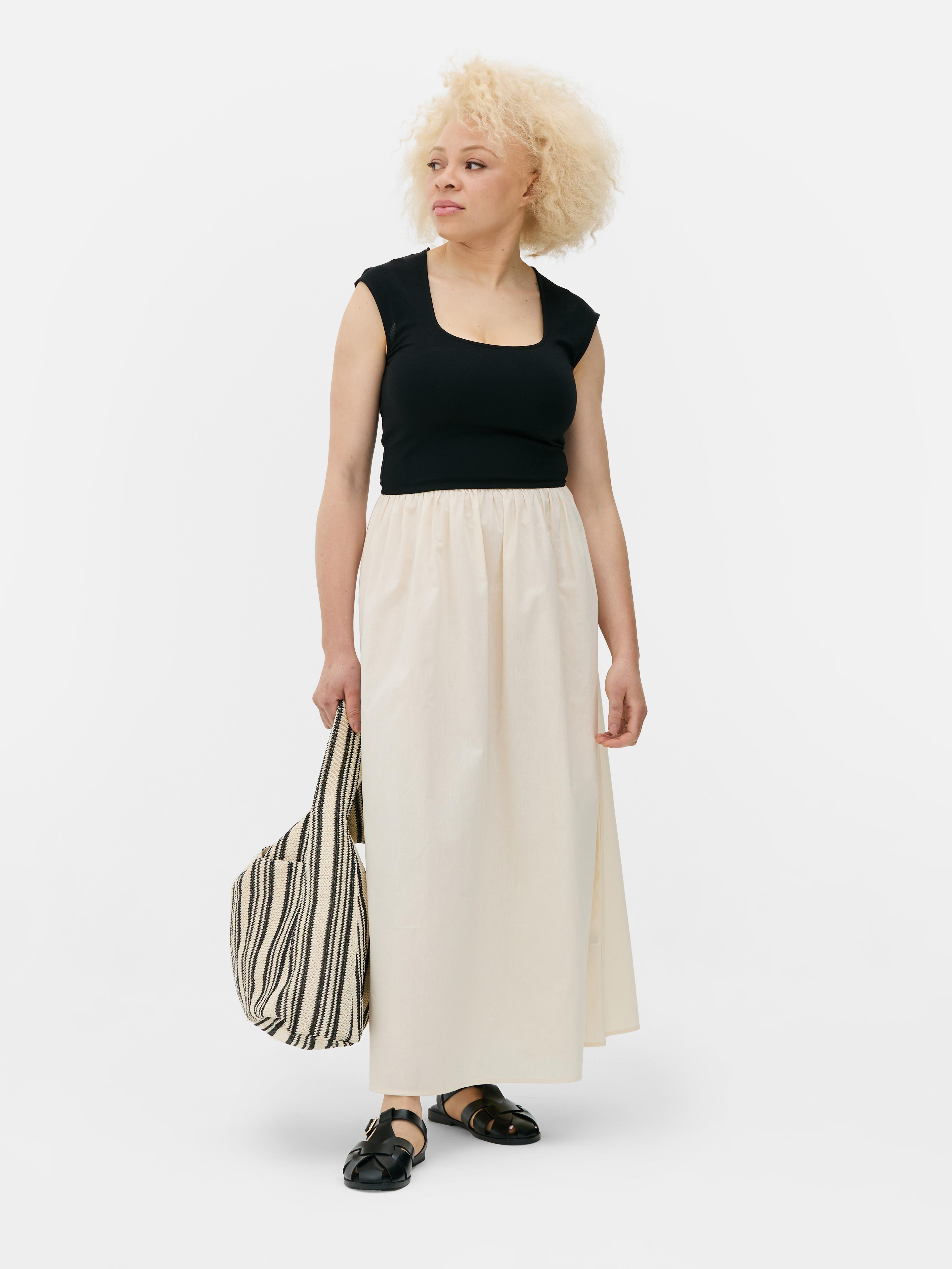 Abito midi 2-in-1 in jersey a contrasto