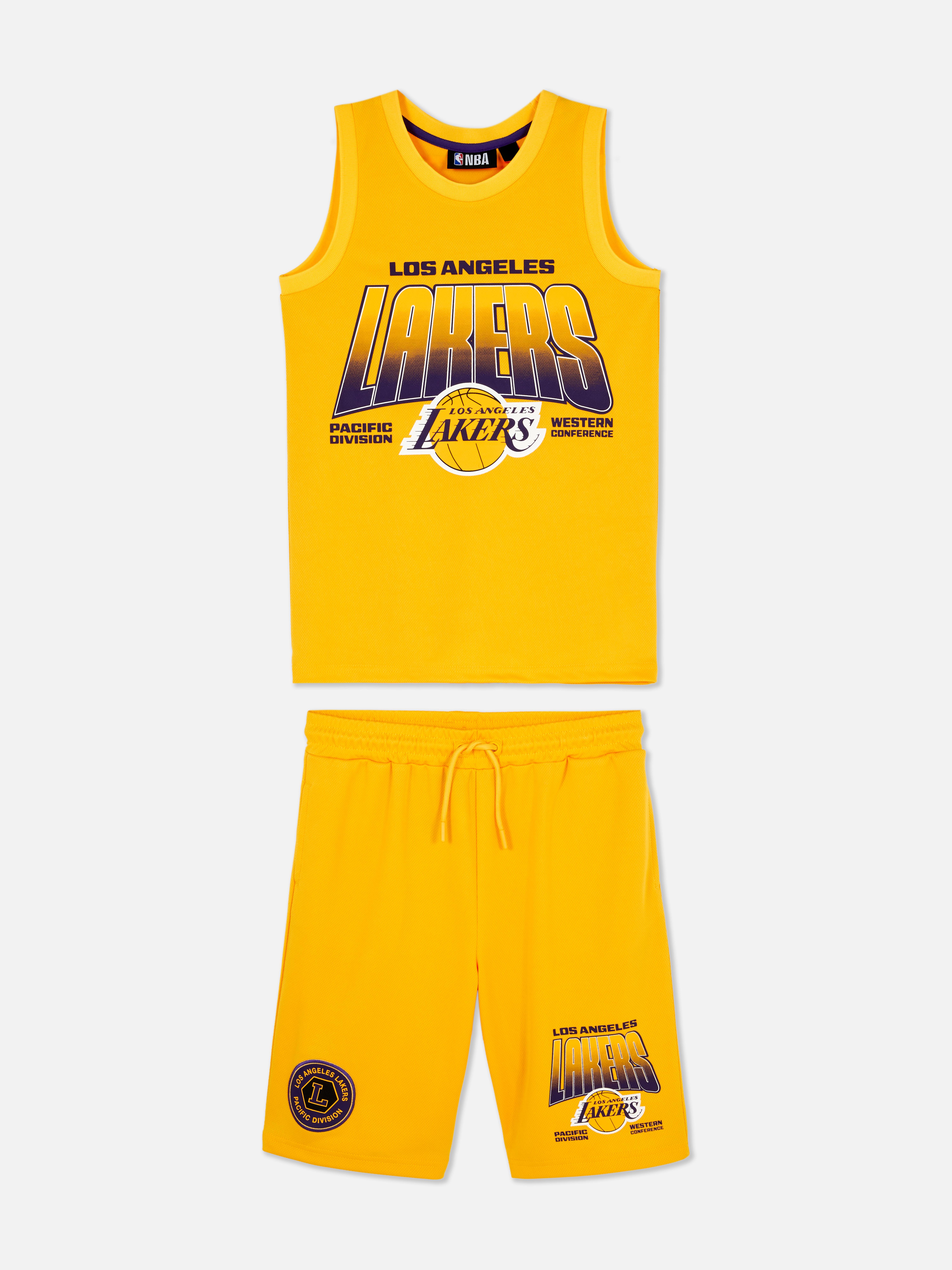 Camiseta y pantalón corto de los LA Lakers de la NBA
