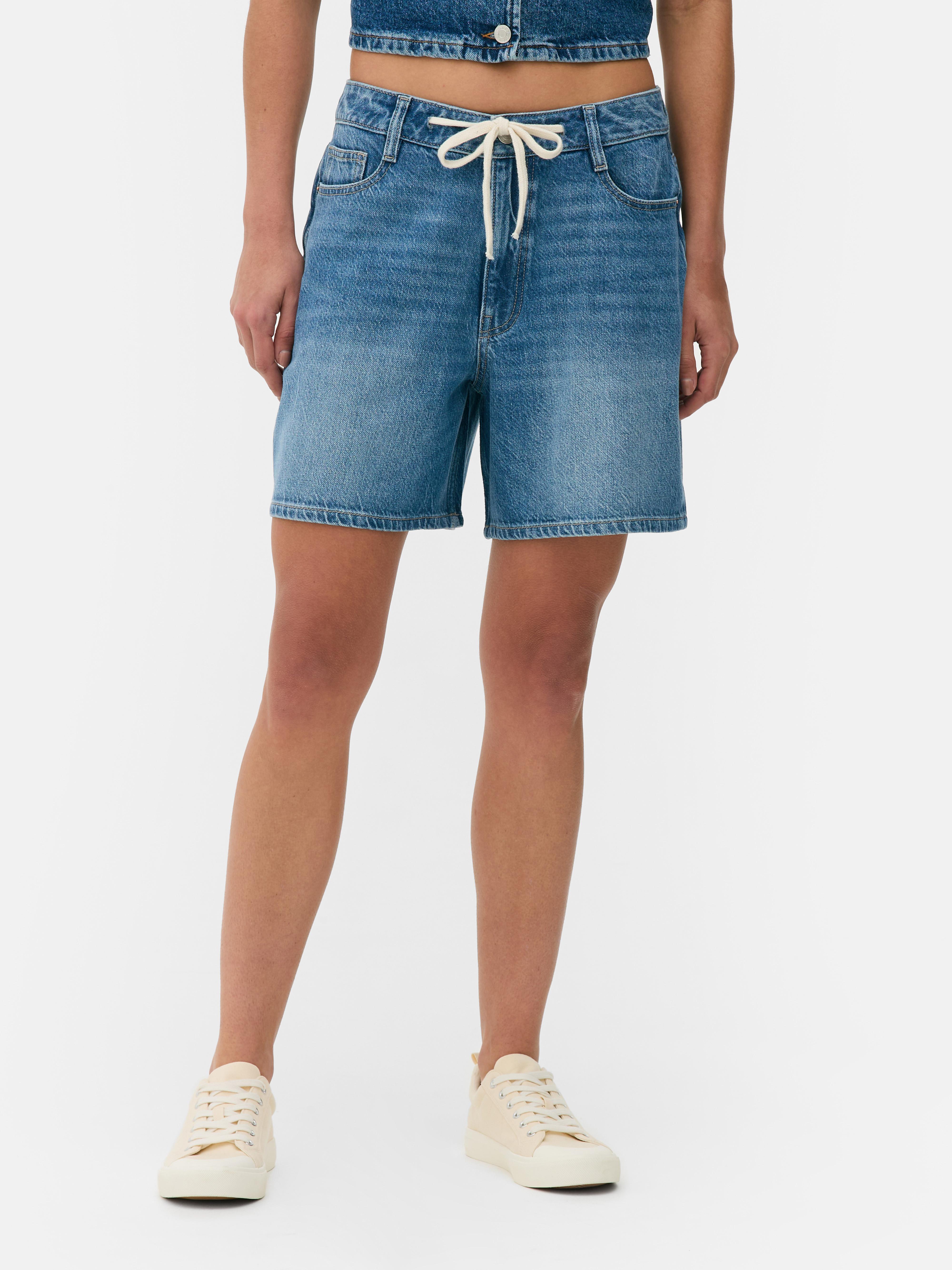 Tie Front Denim Shorts