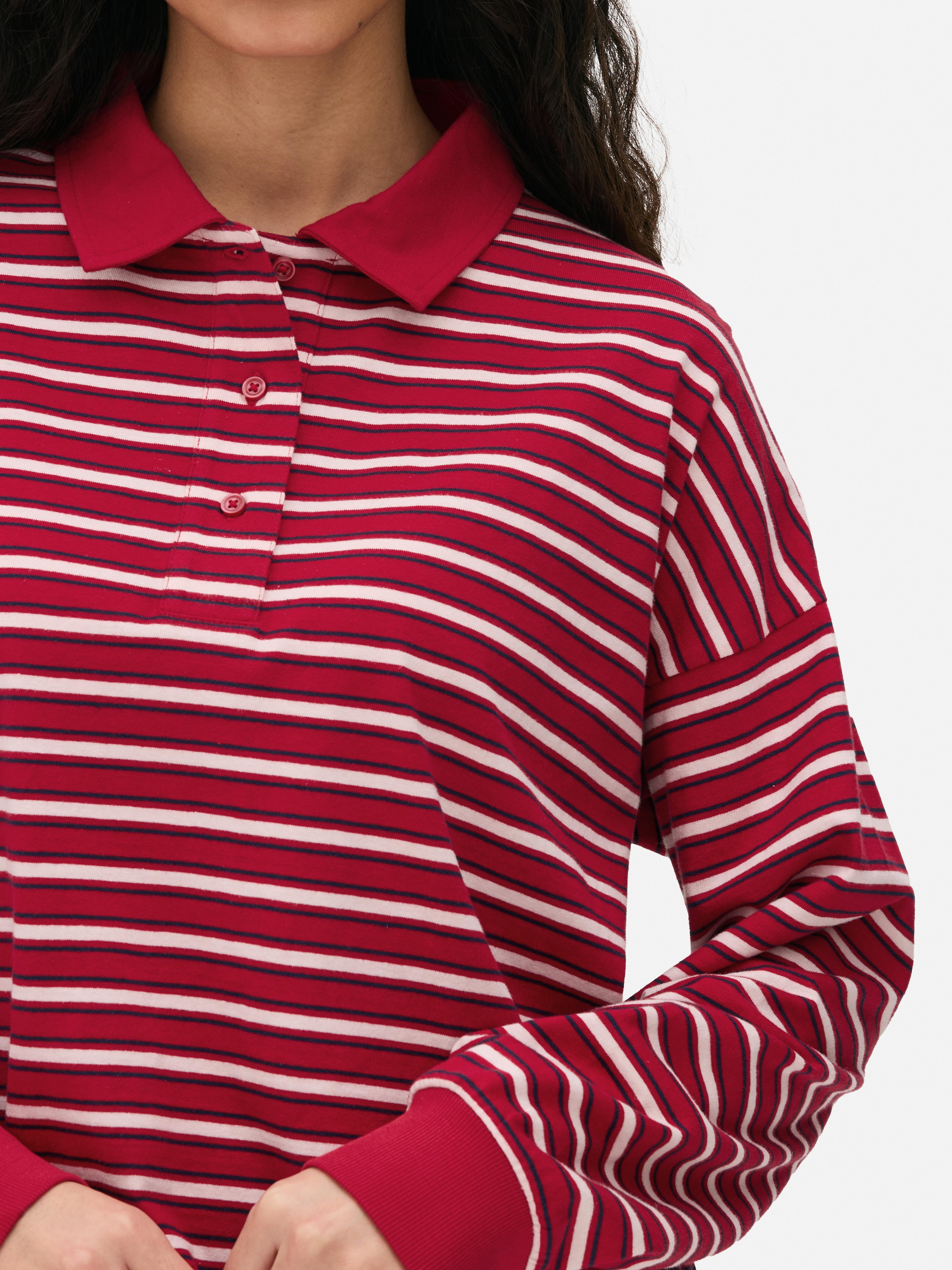 Striped Long Sleeve Rugby Shirt
