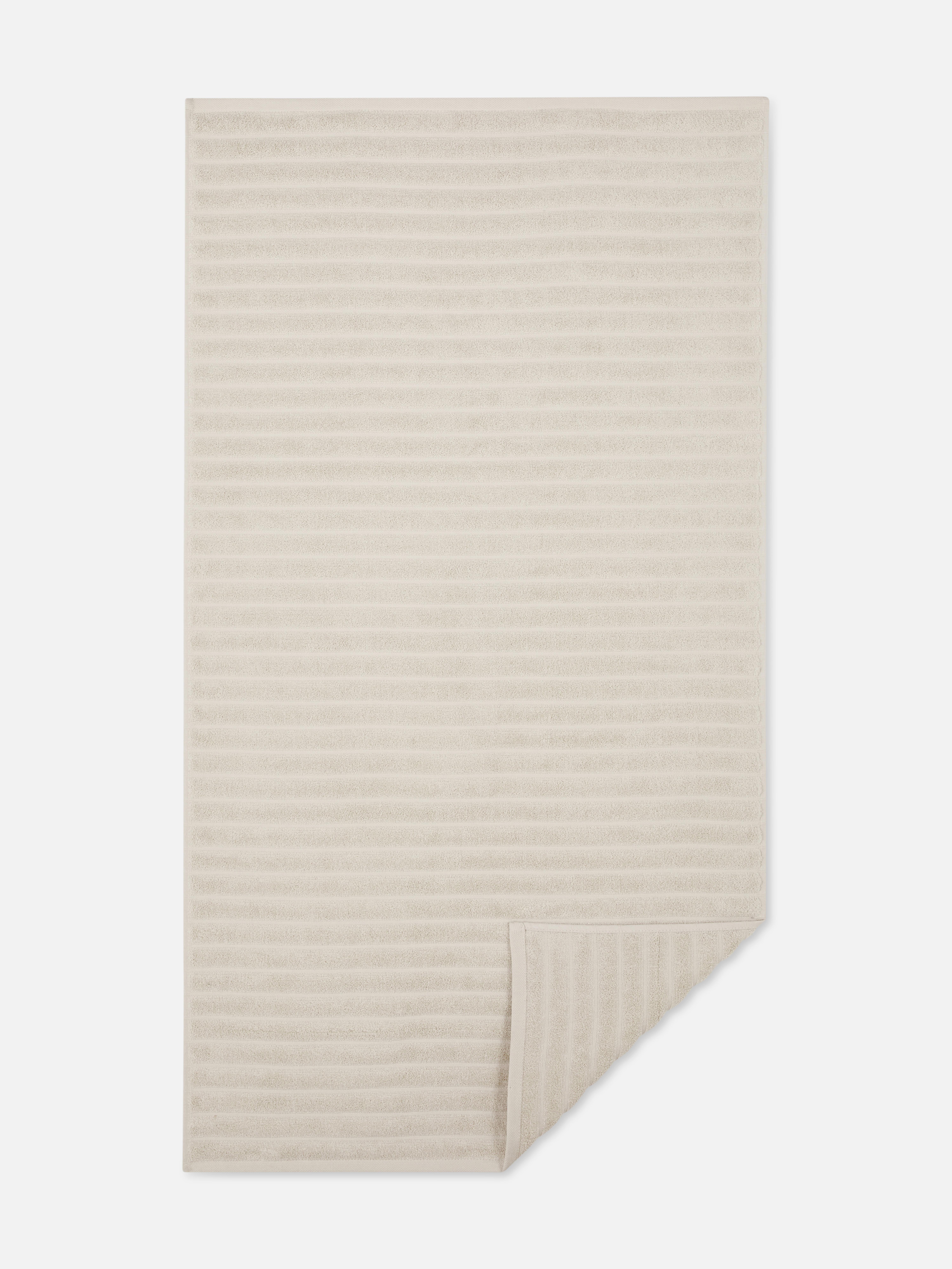 Badhanddoek van ribstof Licht crèmekleurig