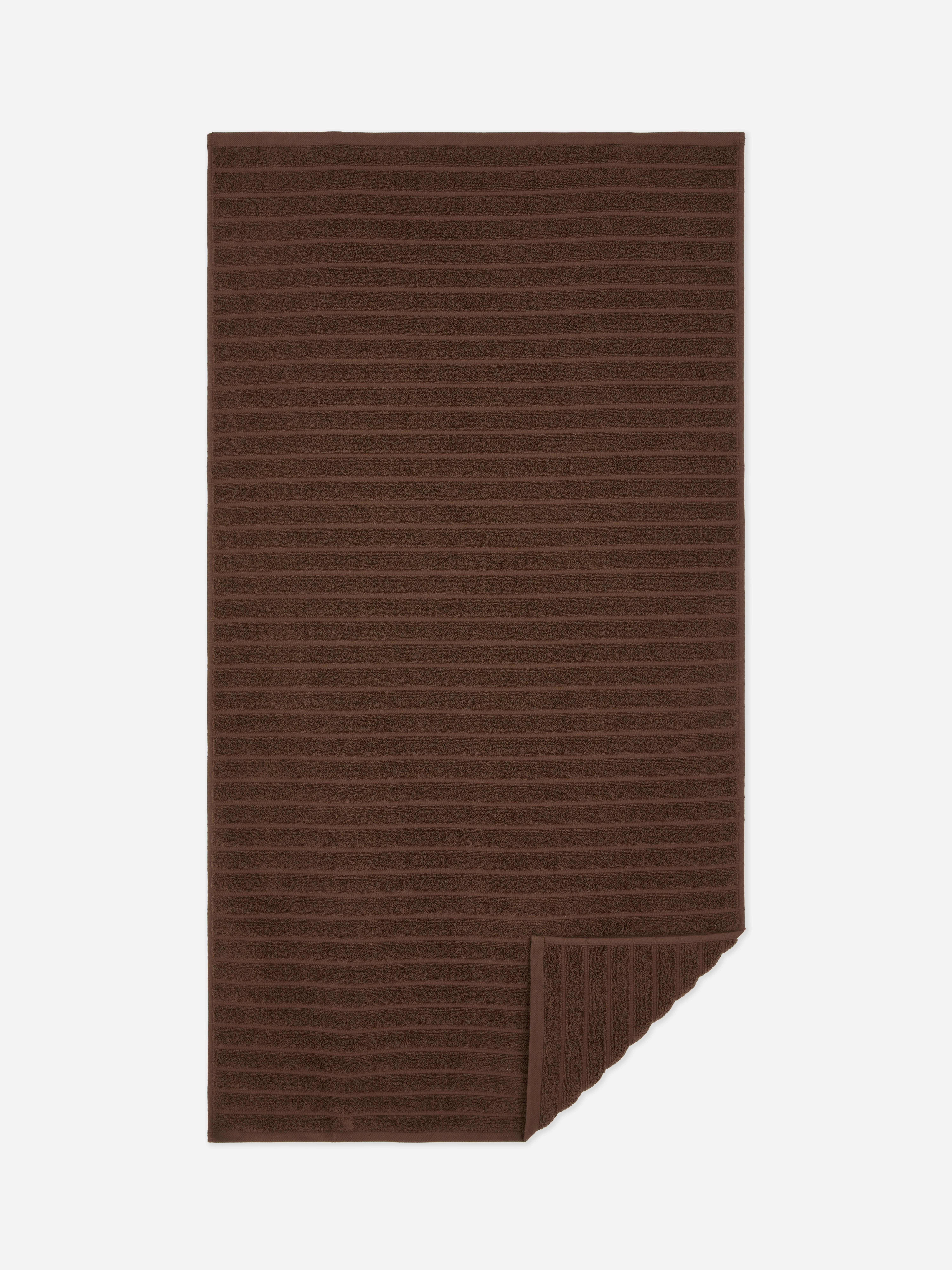 Serviette de bain côtelée Chocolat
