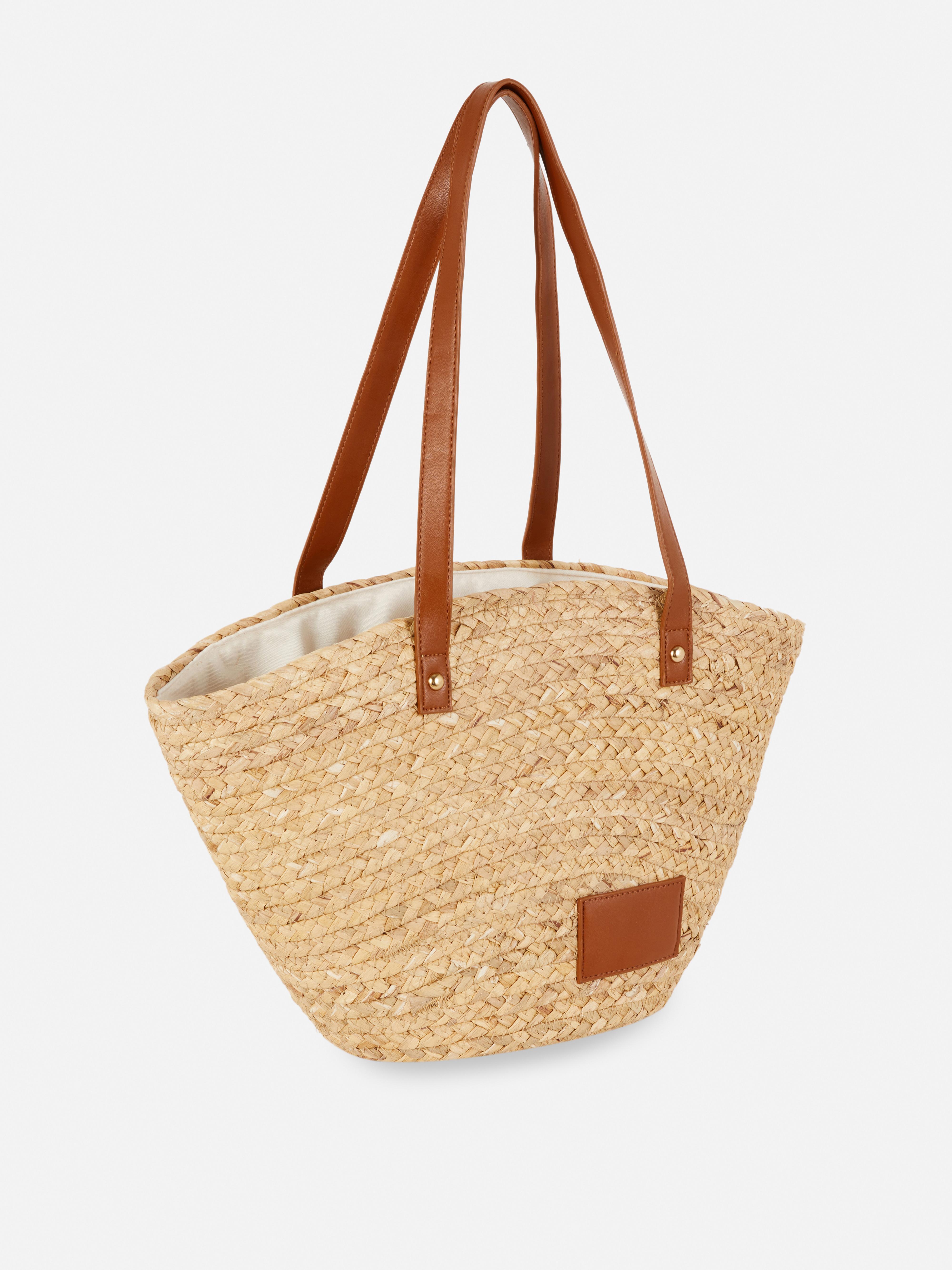 Bucket-Tasche aus Stroh