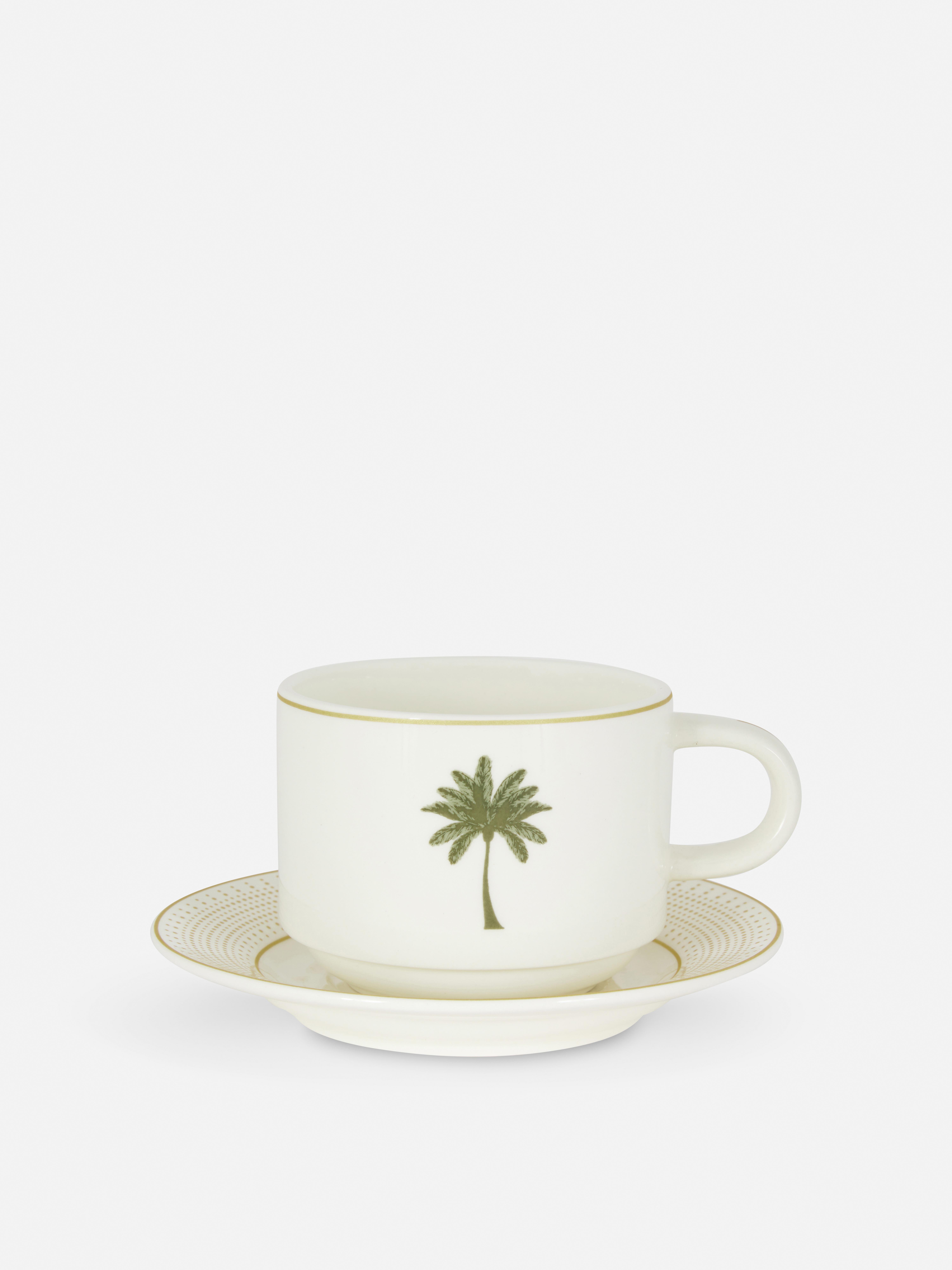 The Edit Palm Tree Teacup and Saucer Set