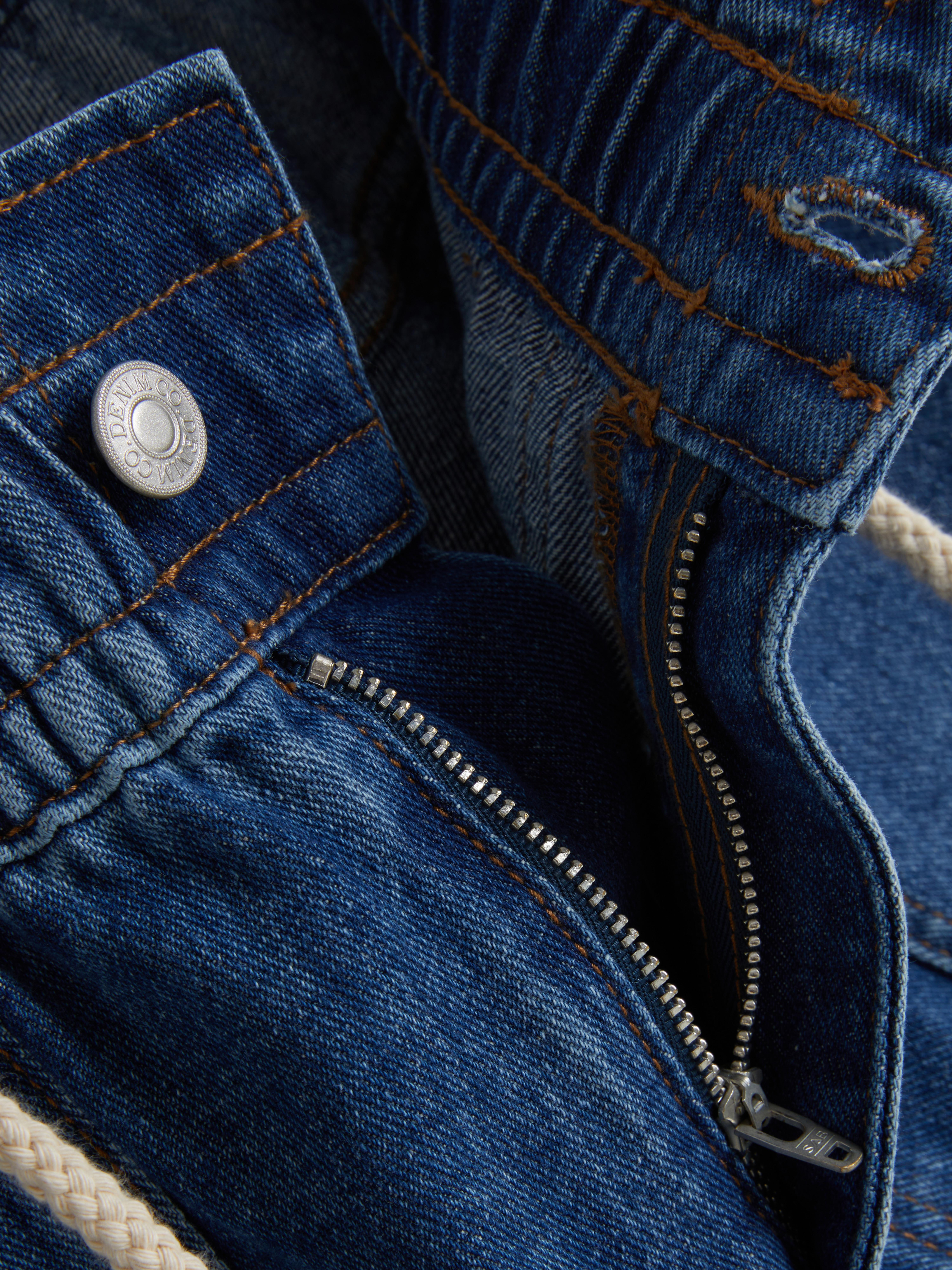 Denim bermuda met touwceintuur