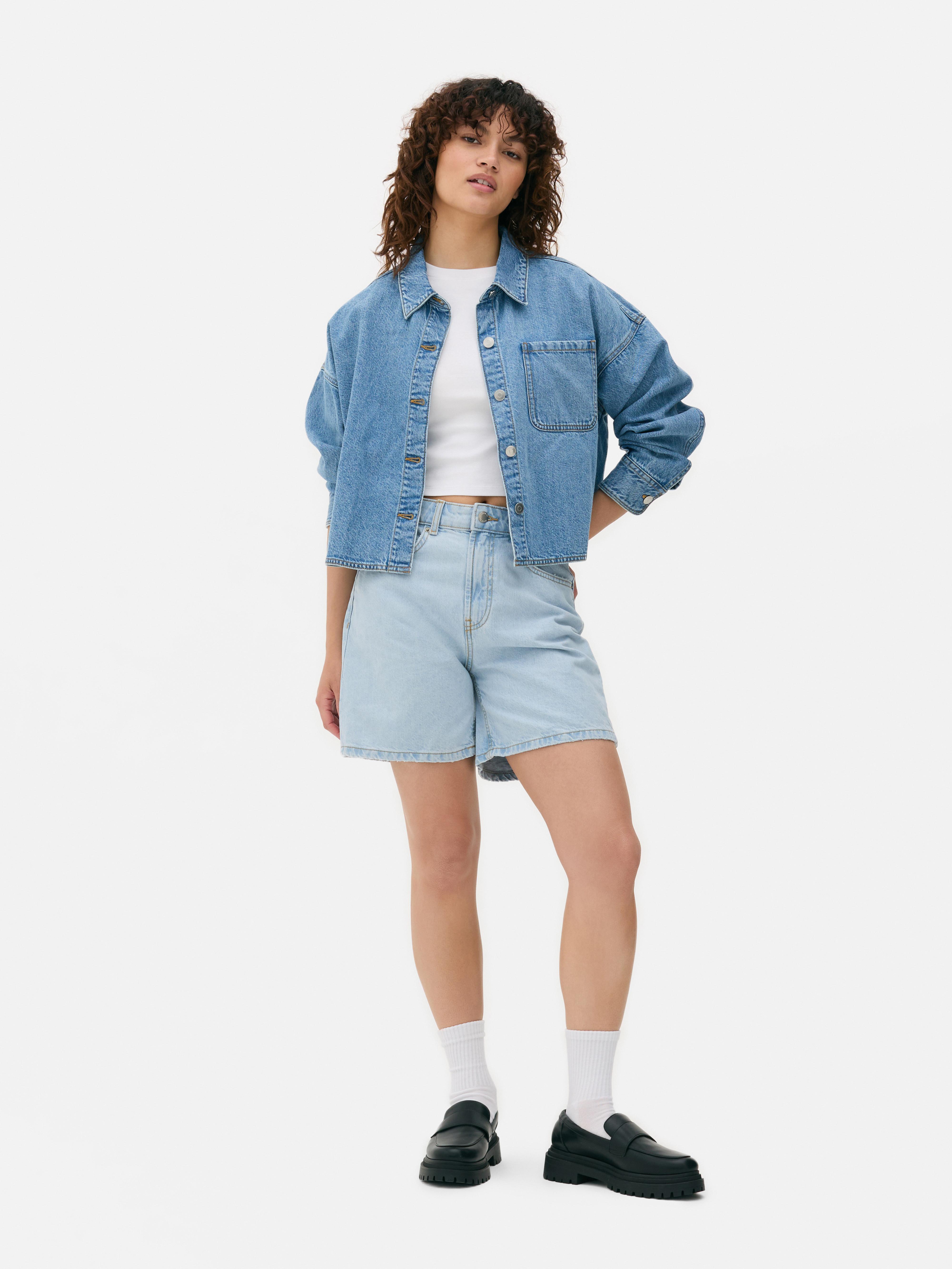 Denim korte bermudabroek