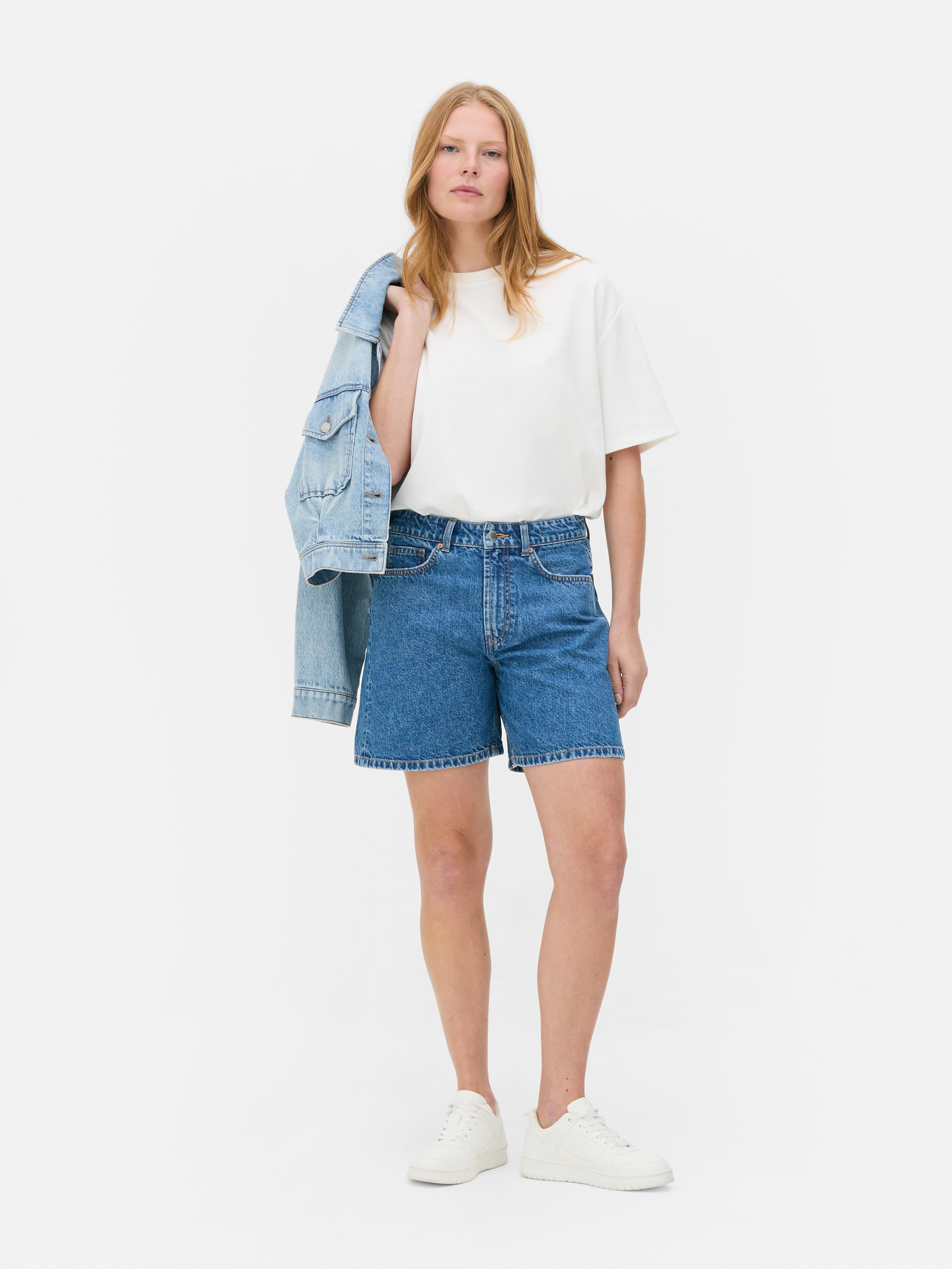 Denim korte bermudabroek