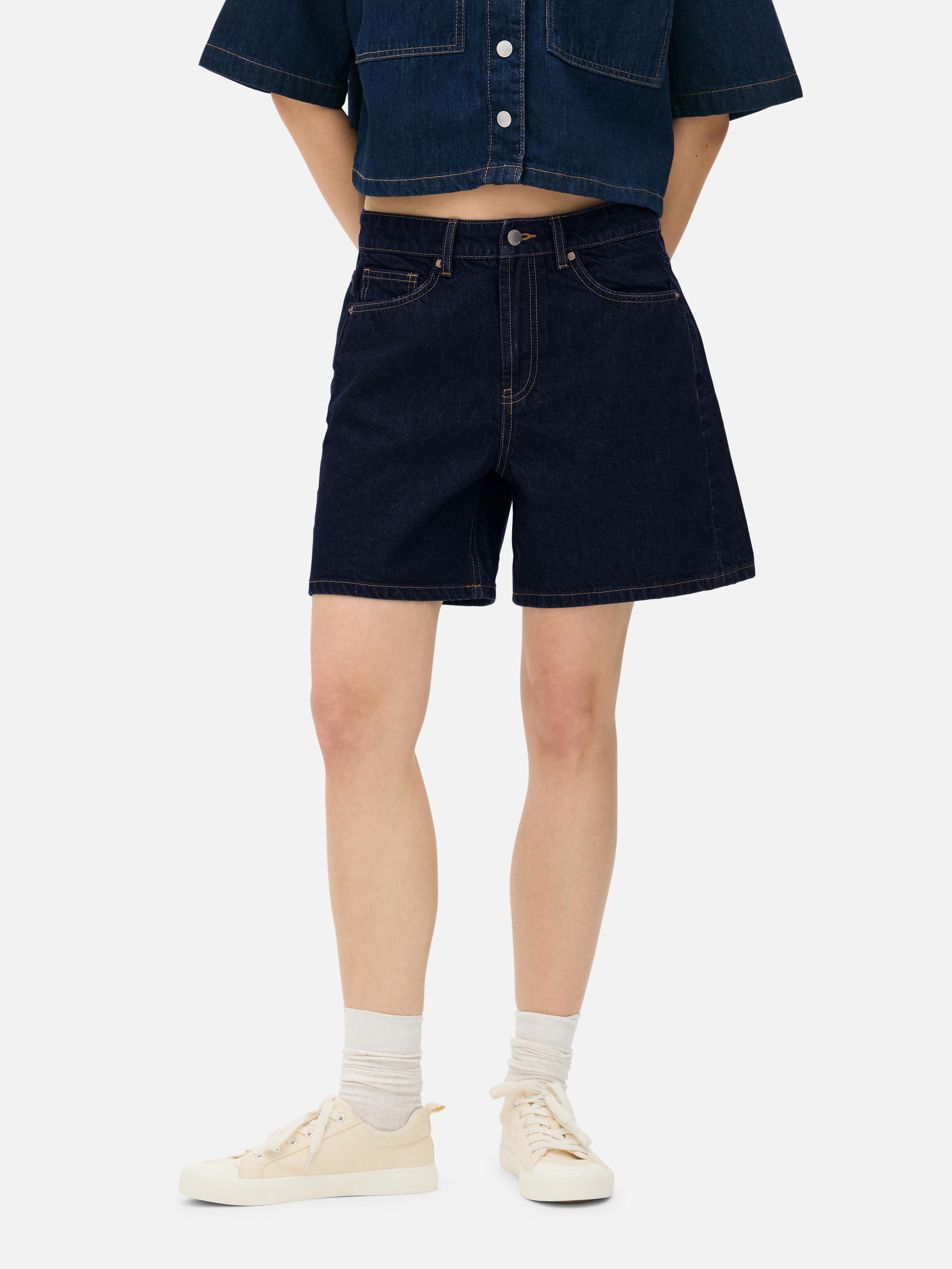 Denim korte bermudabroek