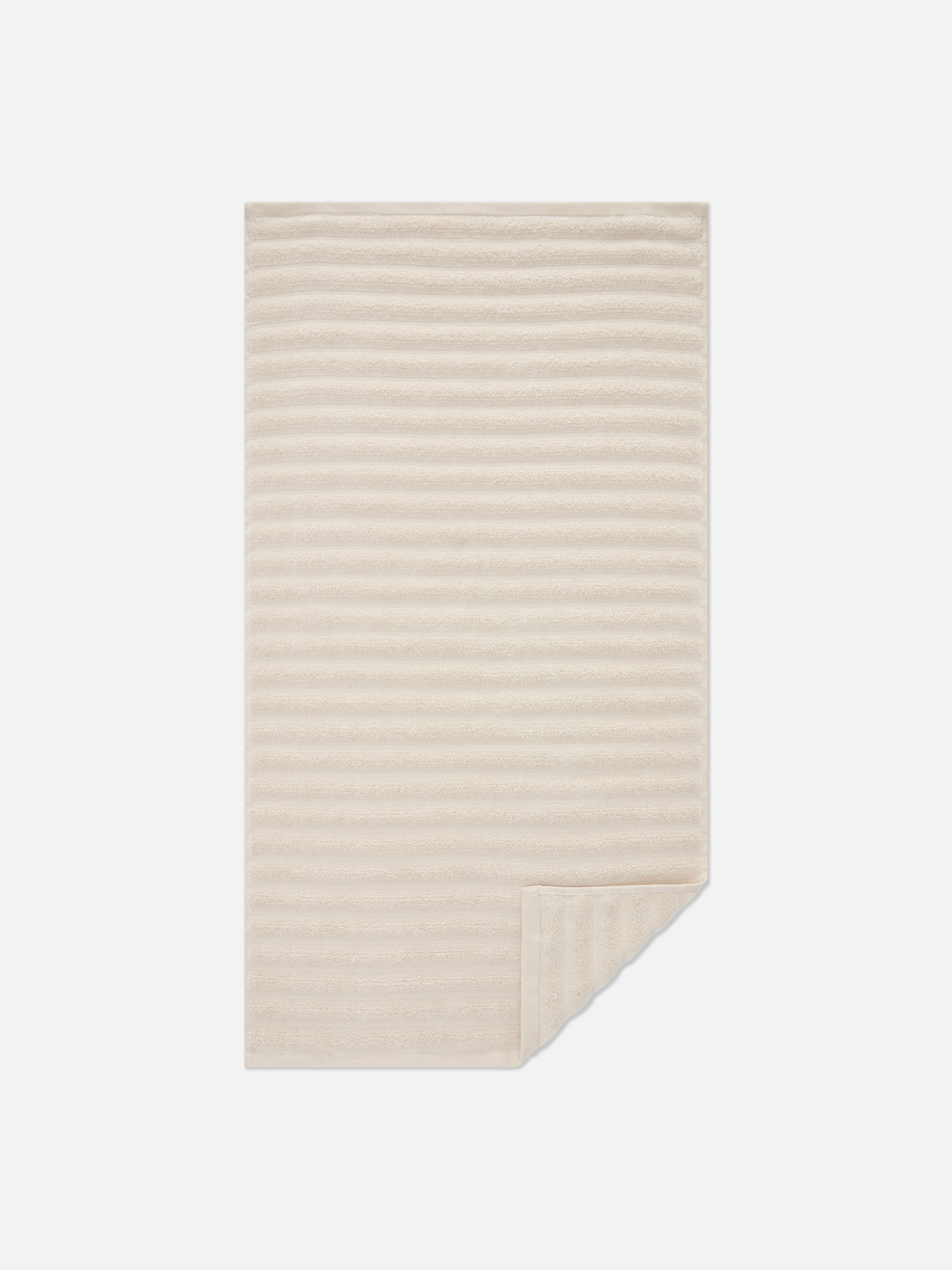 Handdoek van ribstof Licht crèmekleurig