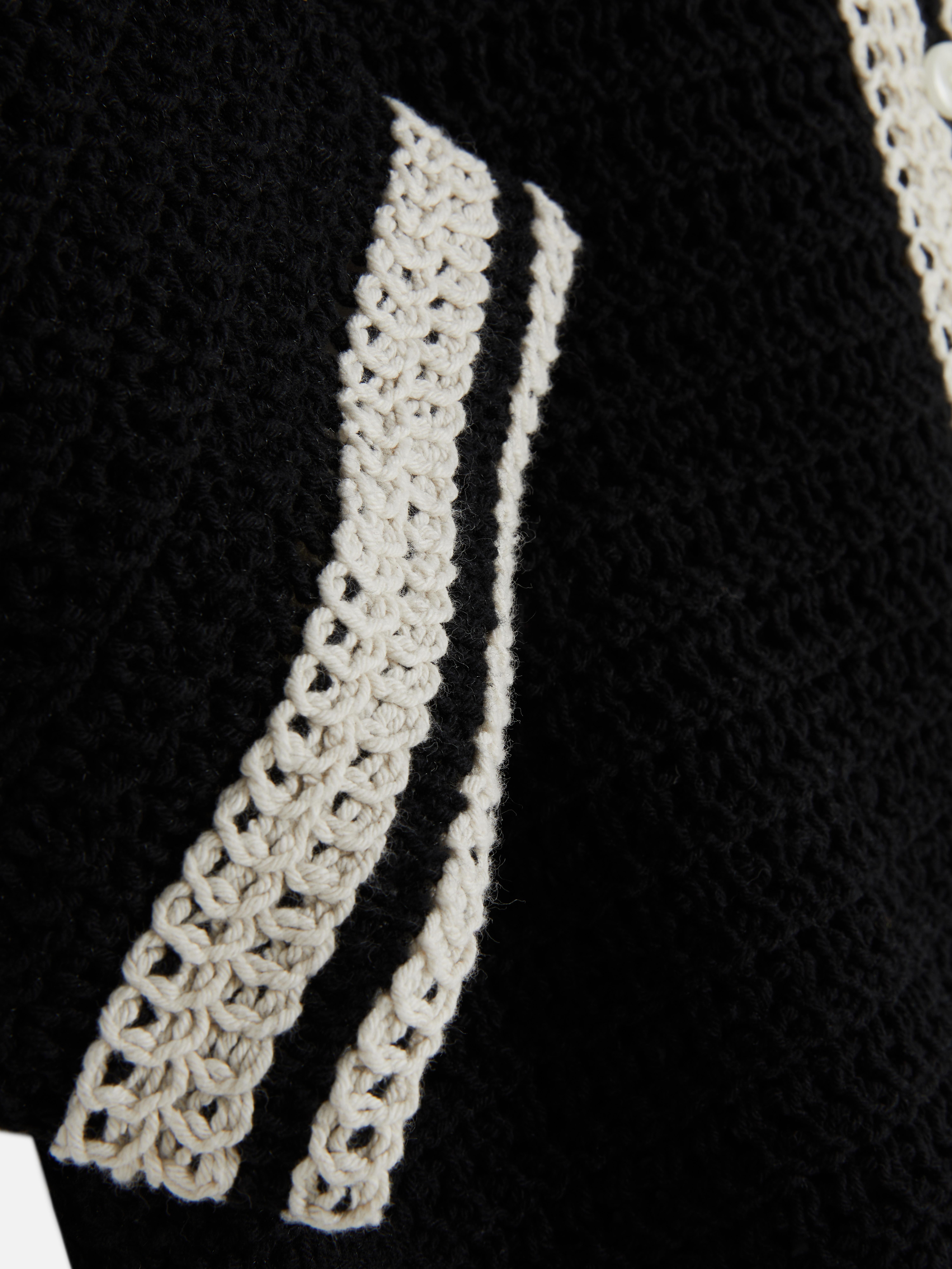 Short Sleeve Crochet Monochrome Shirt