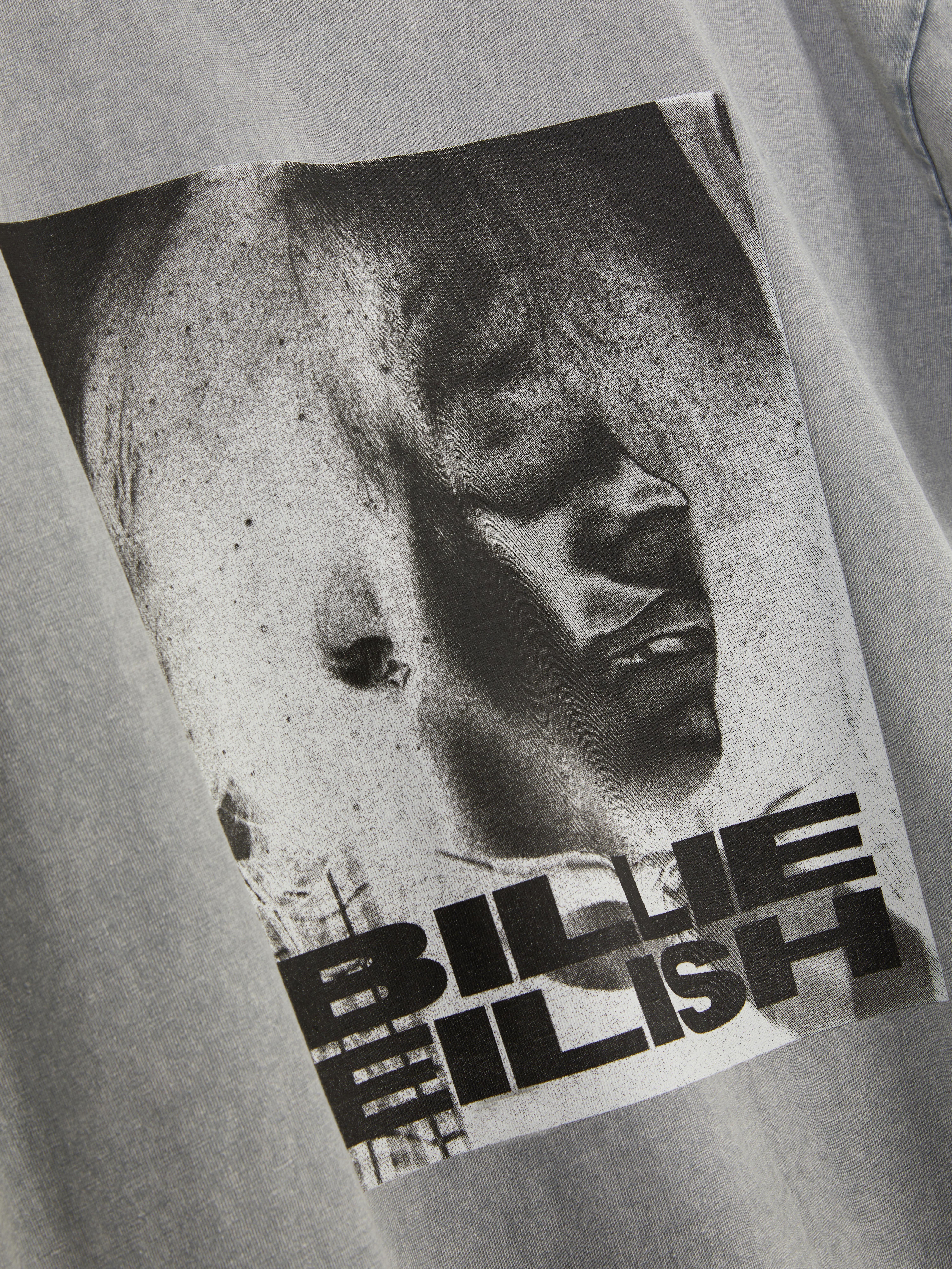T-Shirt in Acid-Wash-Optik mit „Billie Eilish“ Grafik