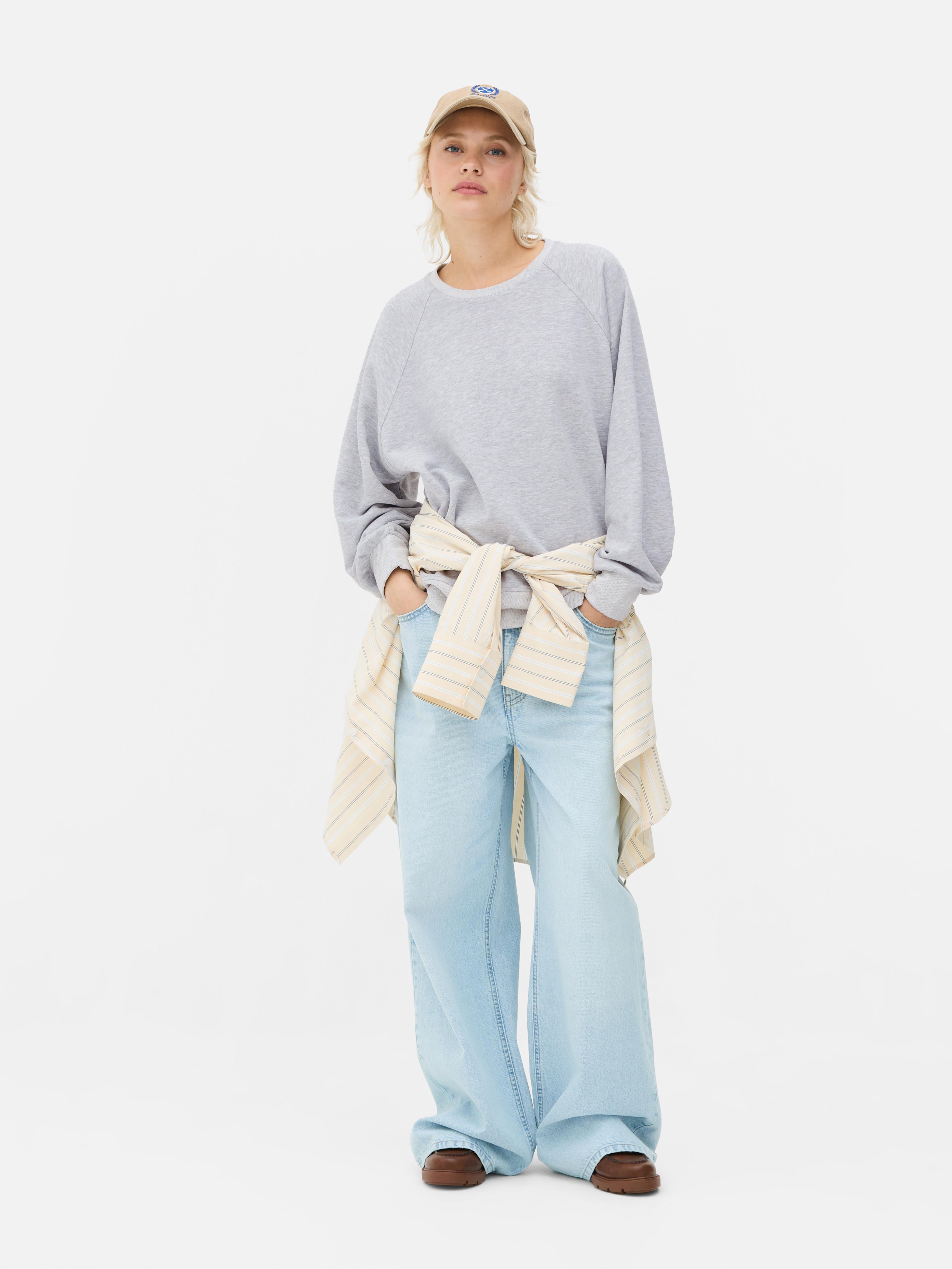 Relaxed sweatshirt met zijsplit