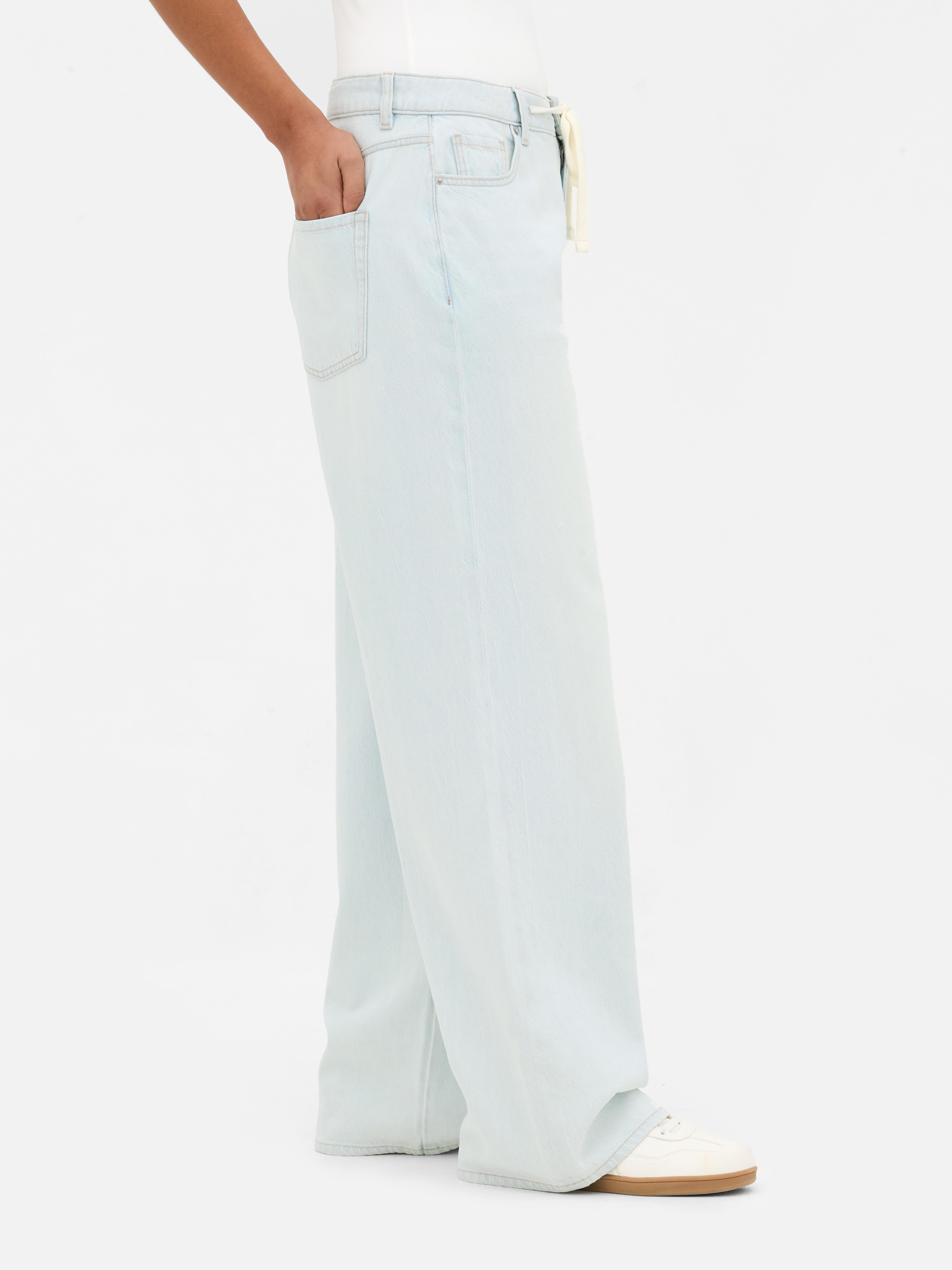 Tie Waist Wide Leg Jeans