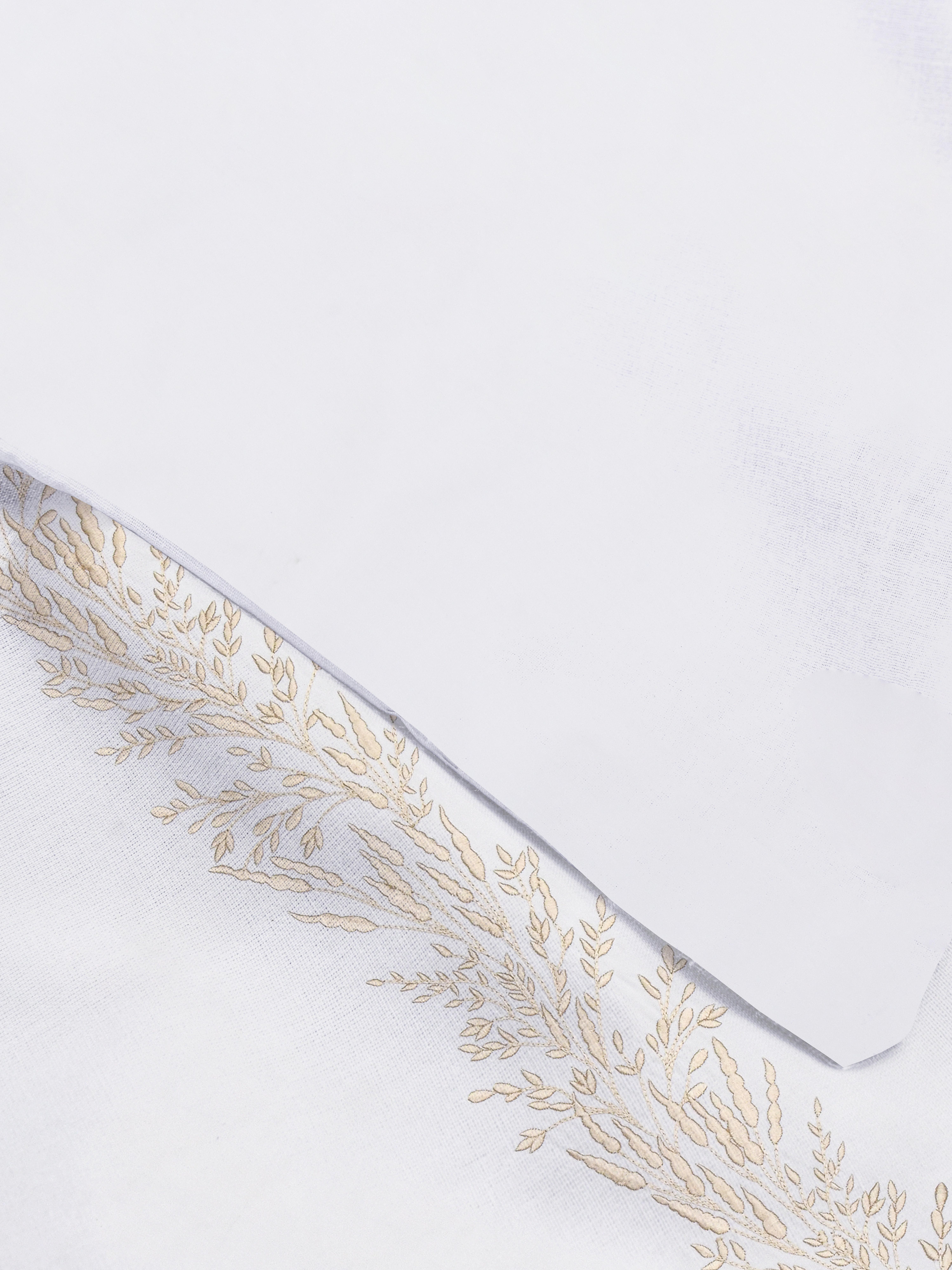 Embroidered Leaf Super King Duvet Cover Set