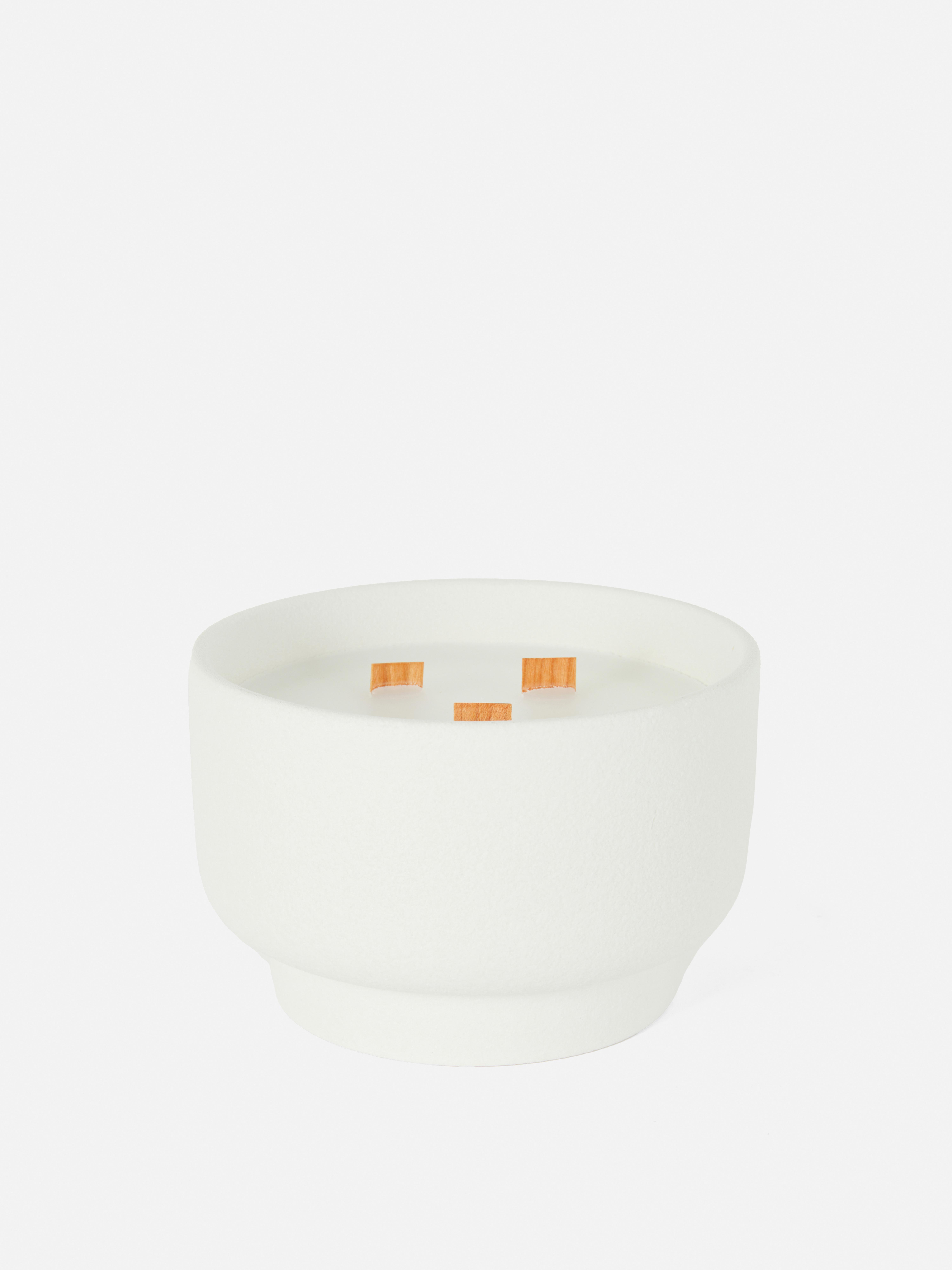 Three Wick Scented Candle In Ceramic Jar