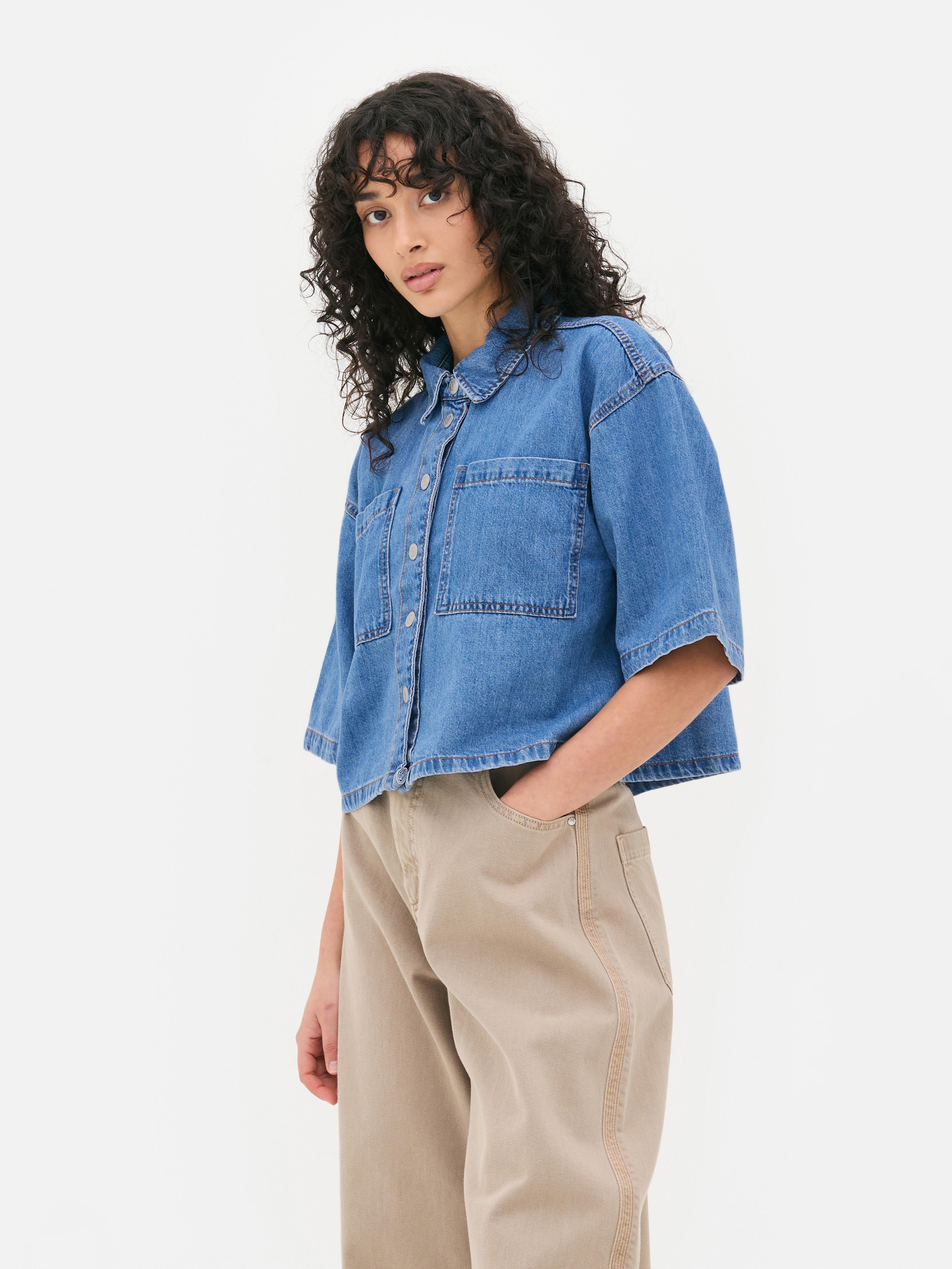 Cămașă scurtă din denim