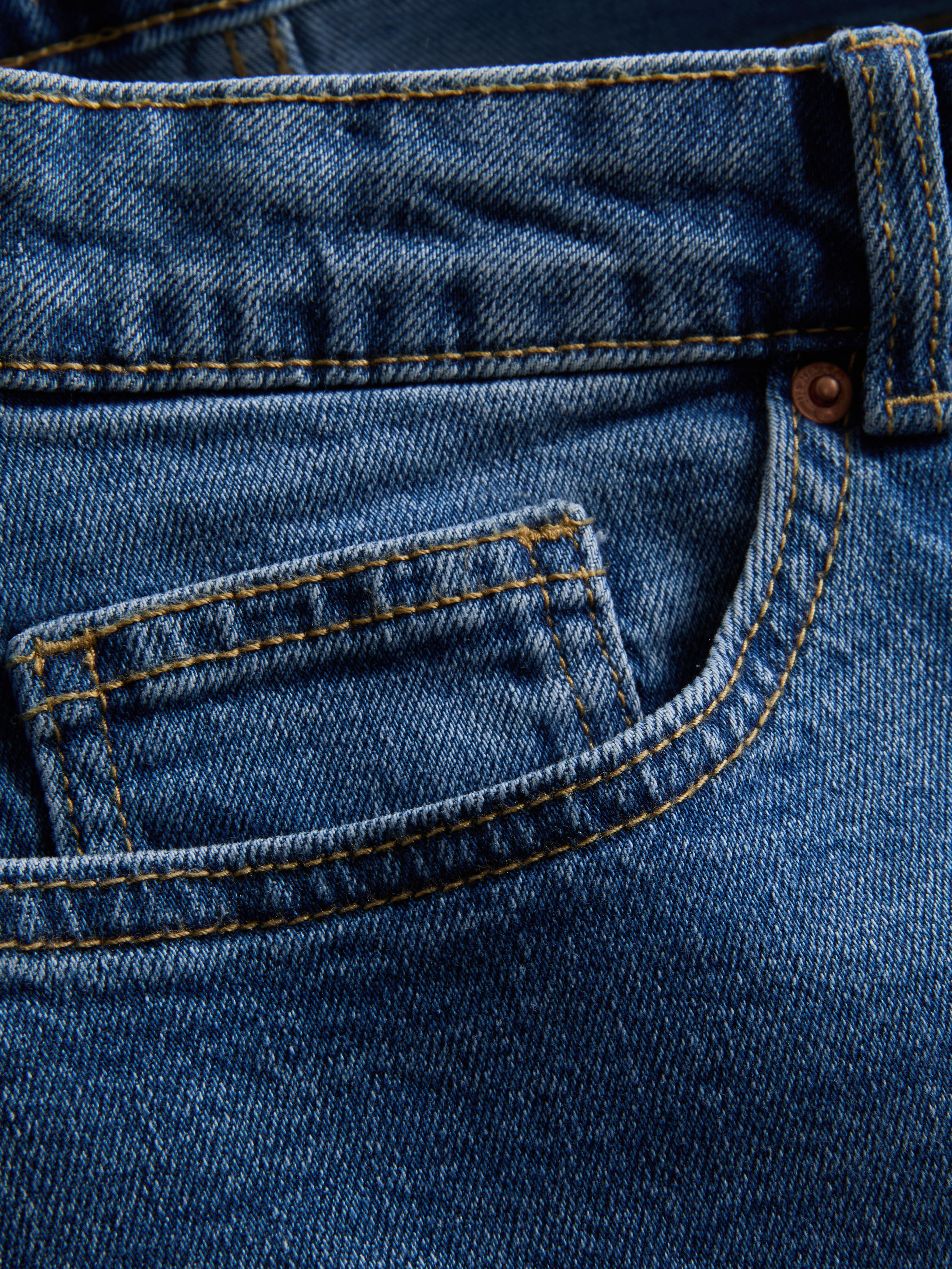 Cotton Denim Mom Shorts