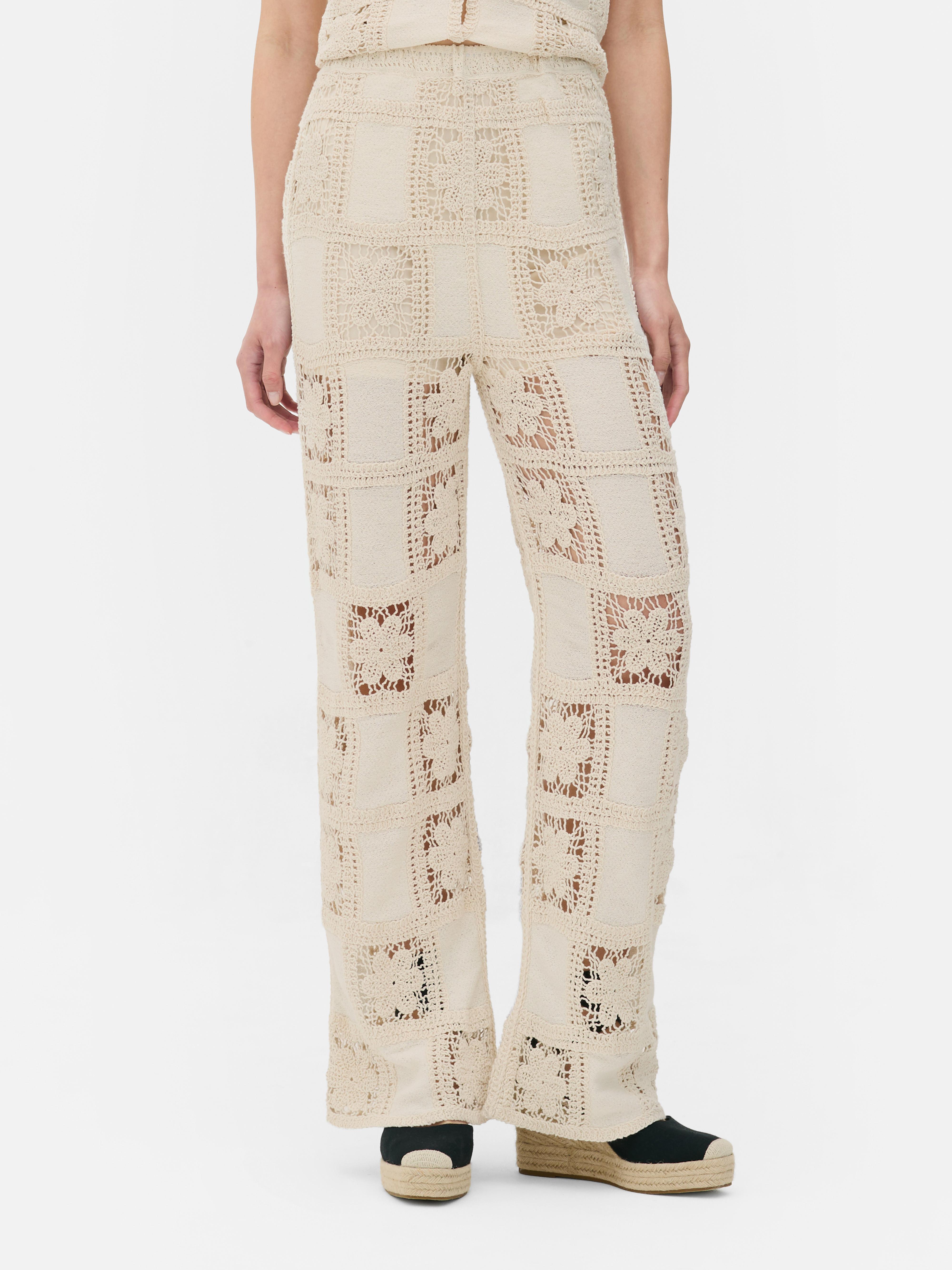 Pantalones de patchwork floral