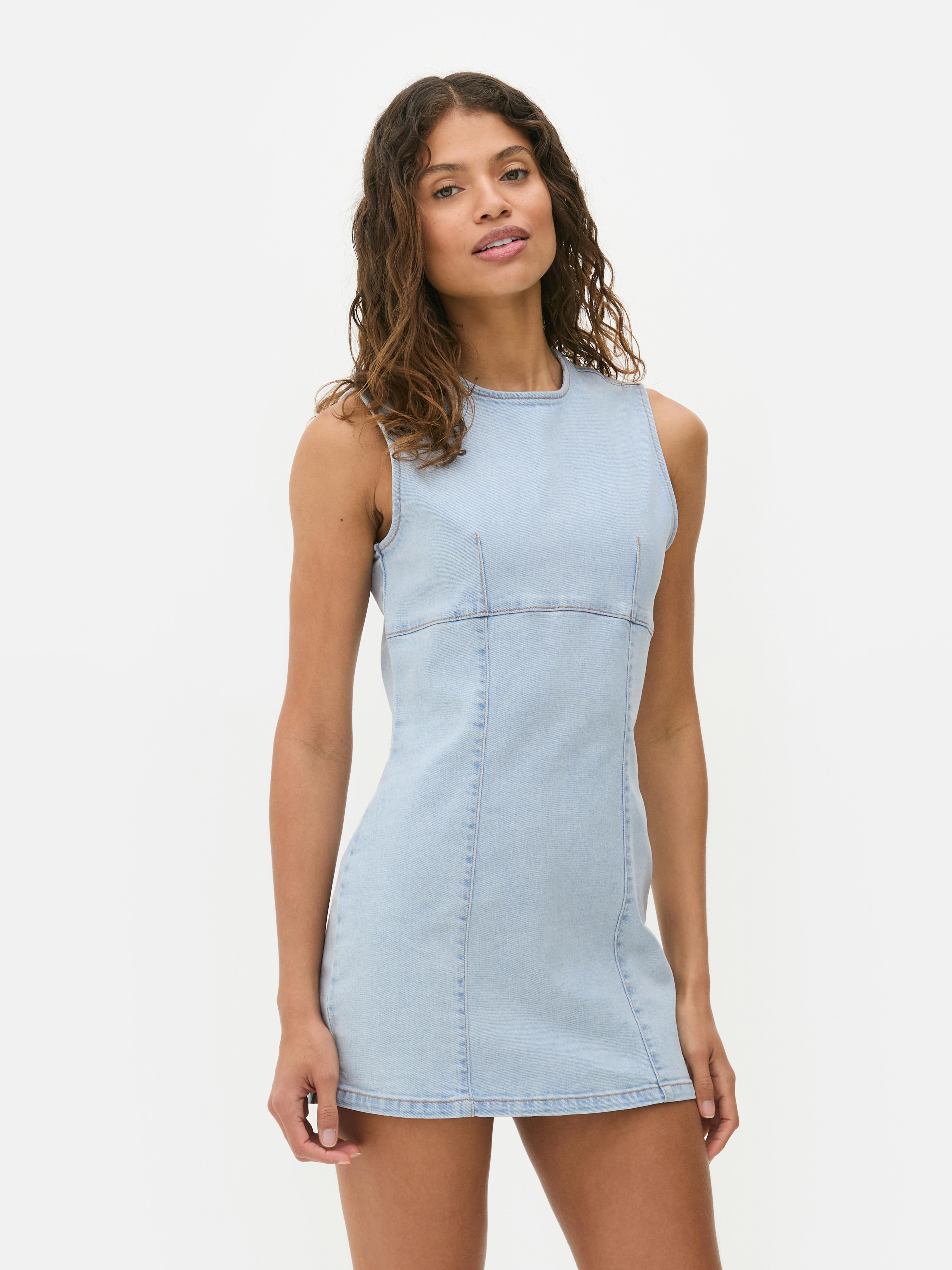 Denim Mini Dress Light Blue