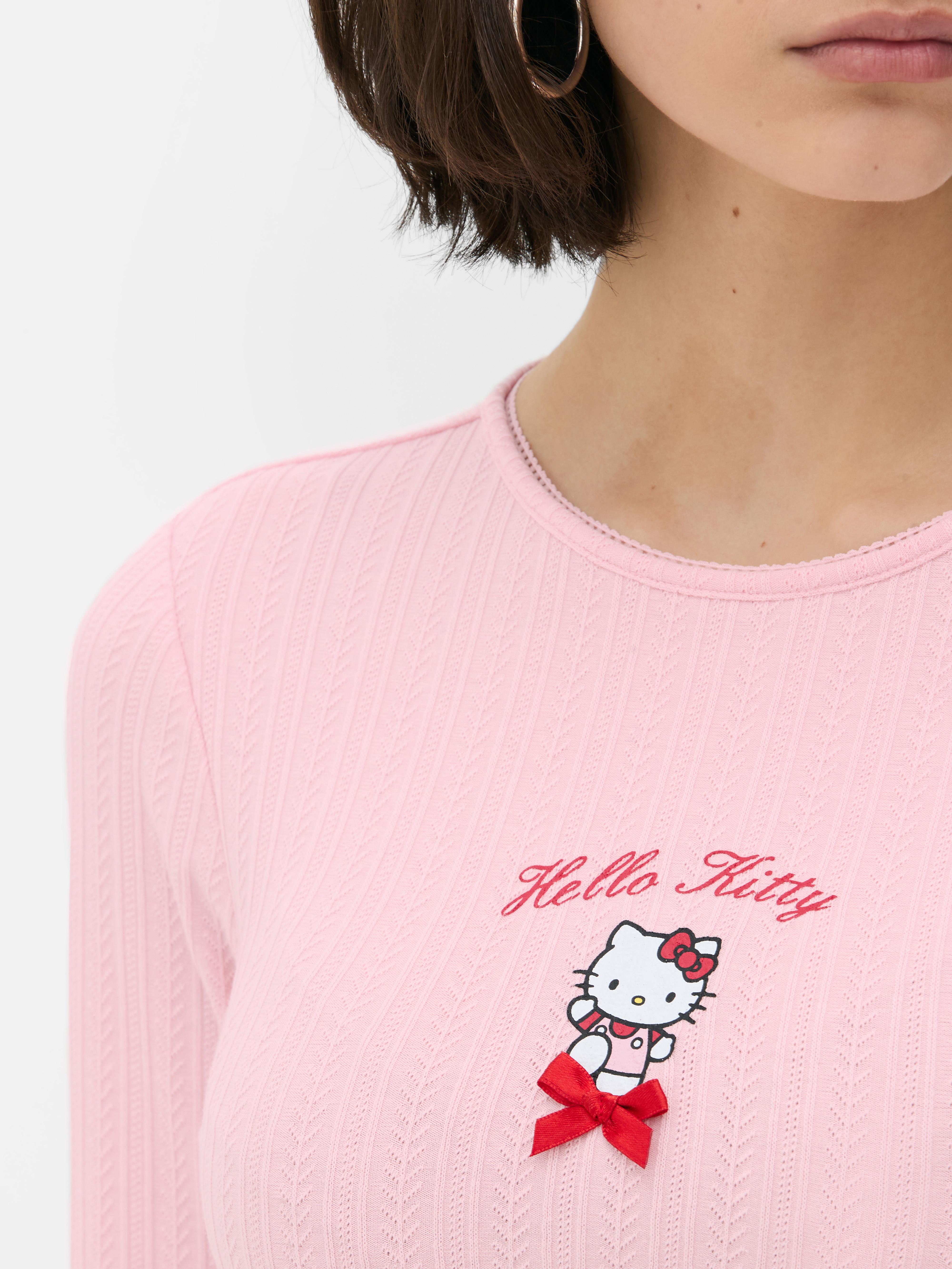 Hello Kitty Pointelle Long Sleeve T-Shirt