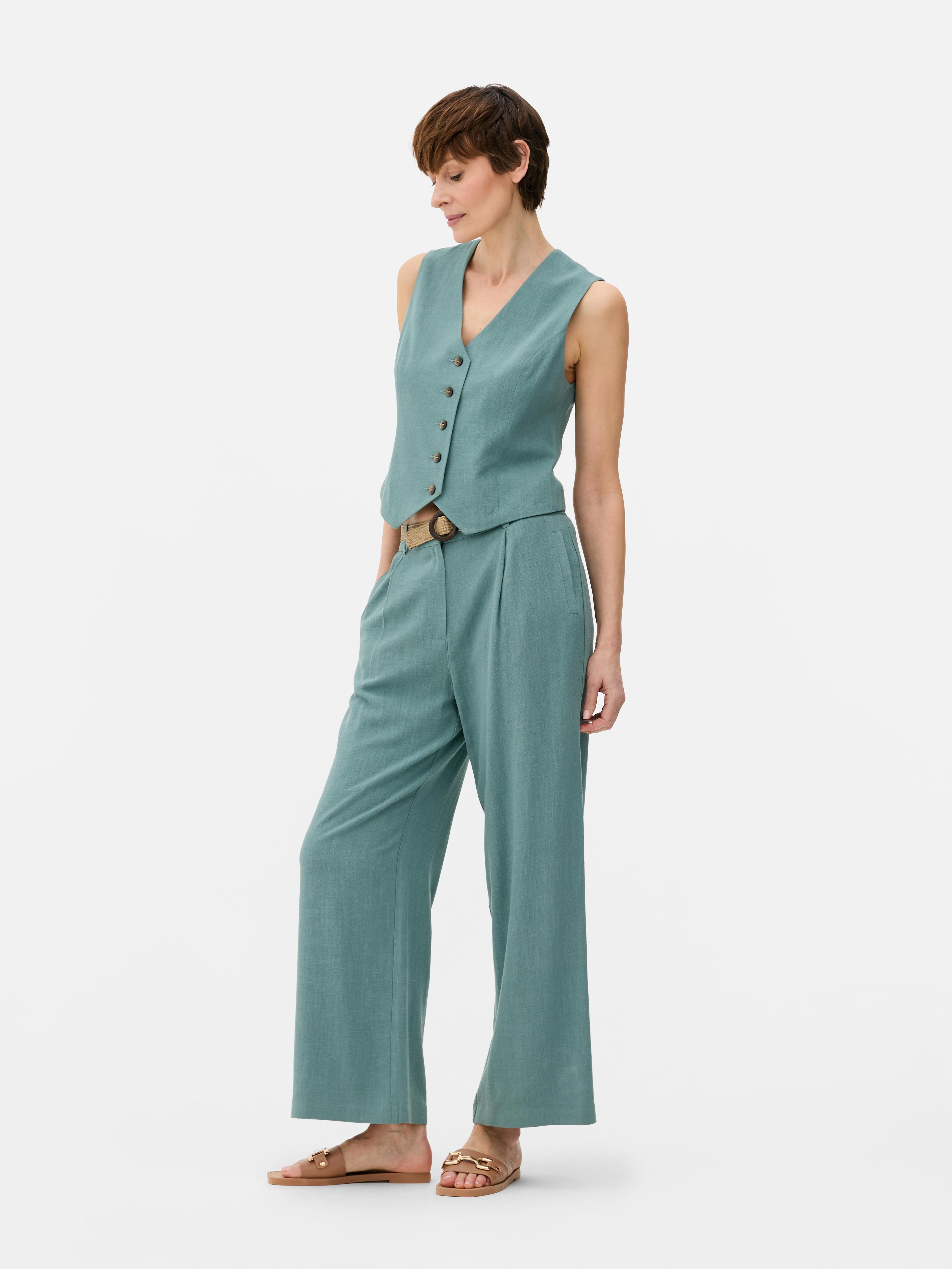 Belted Straight Leg Pants