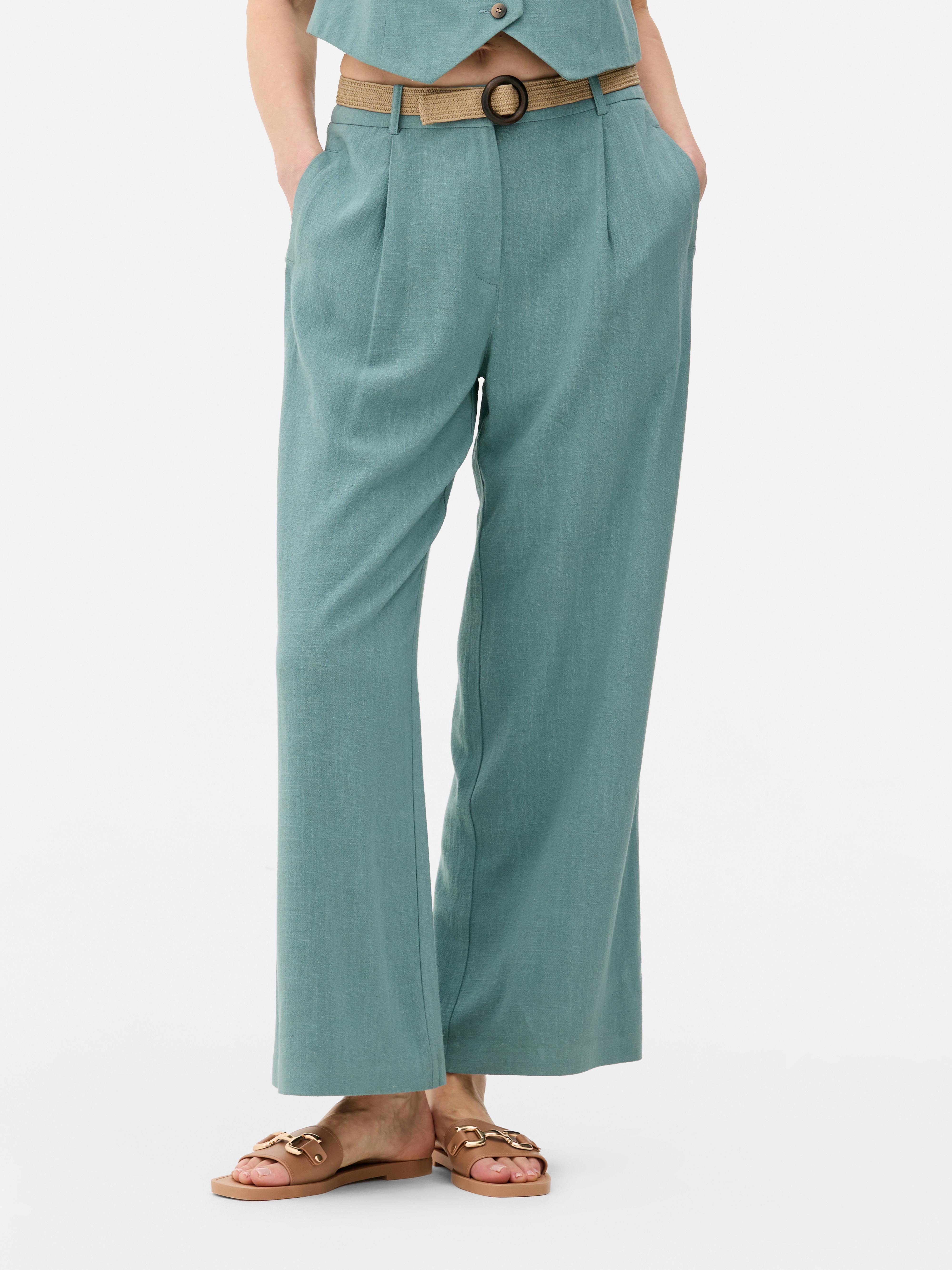 Belted Straight Leg Pants