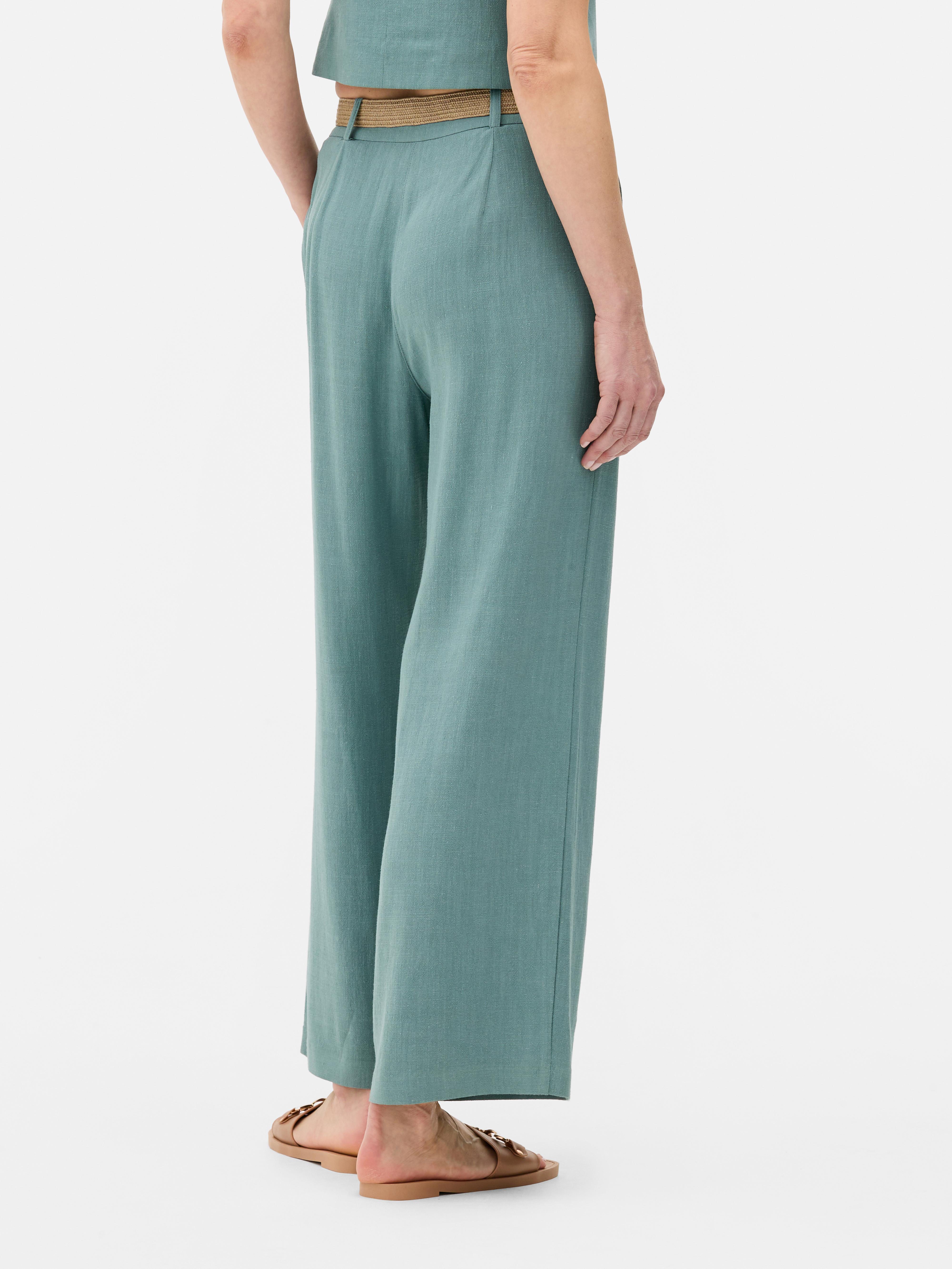 Belted Straight Leg Pants