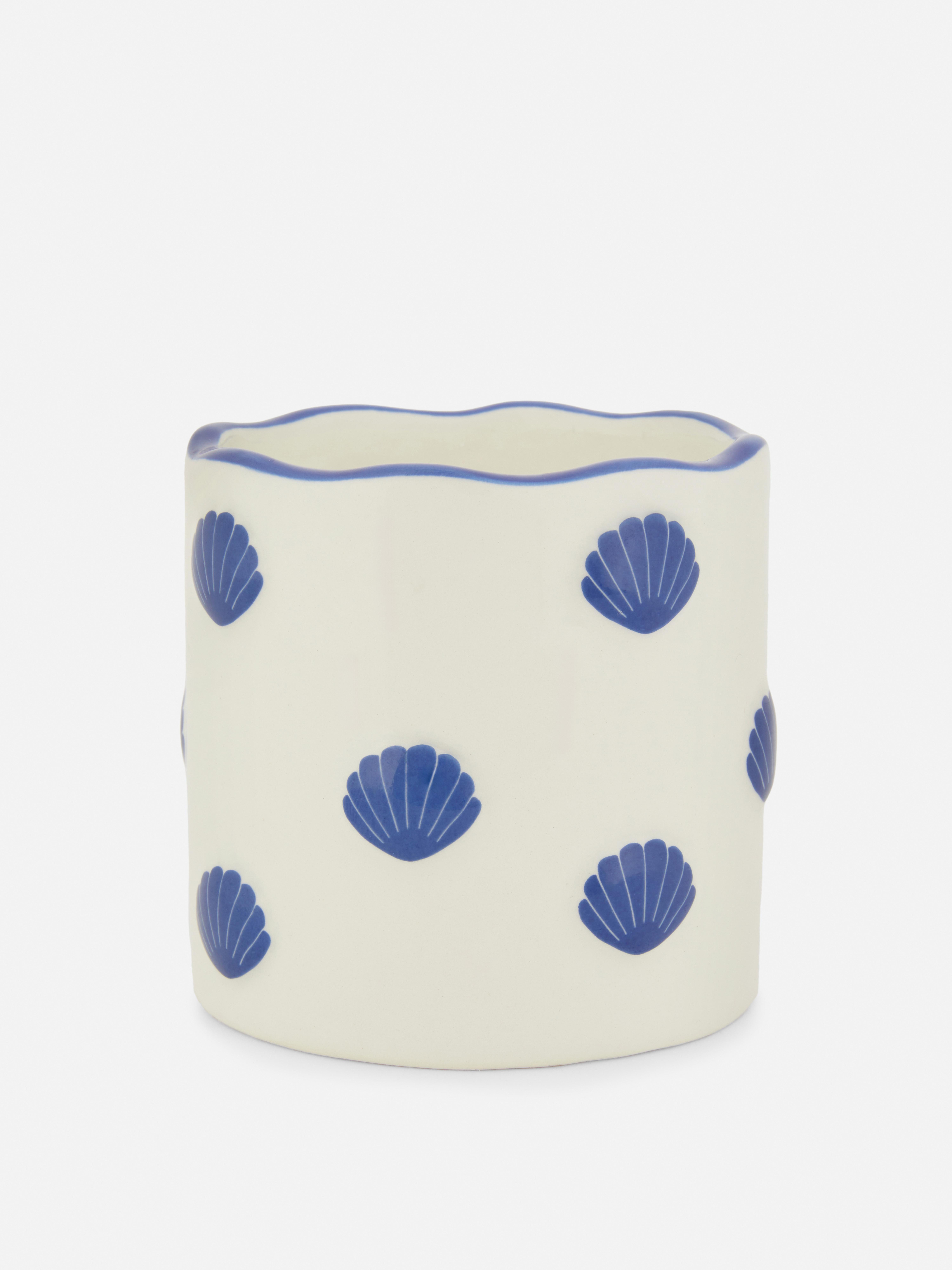 Candle In Ceramic Shell Container