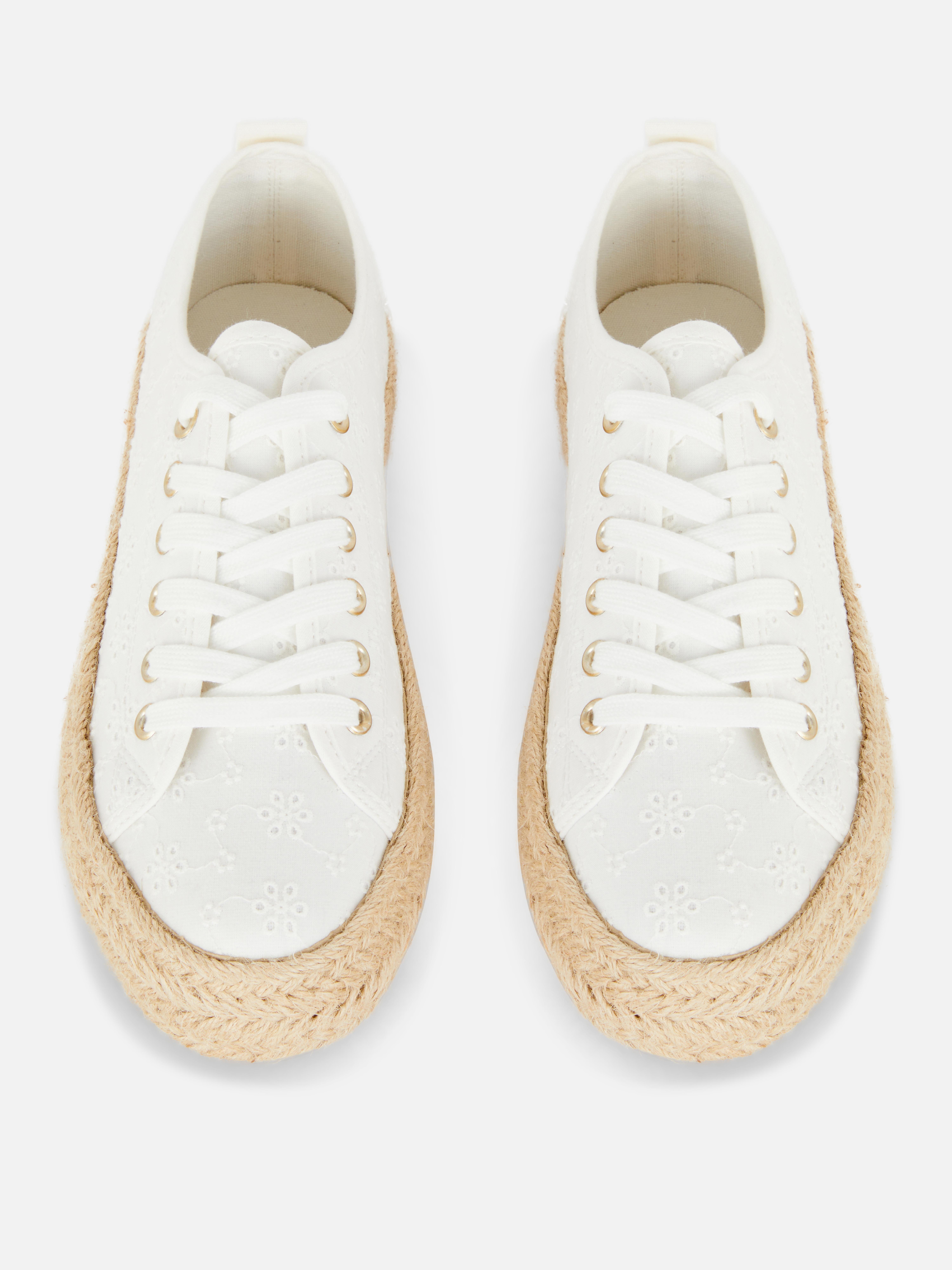 Jute espadrilles met veters