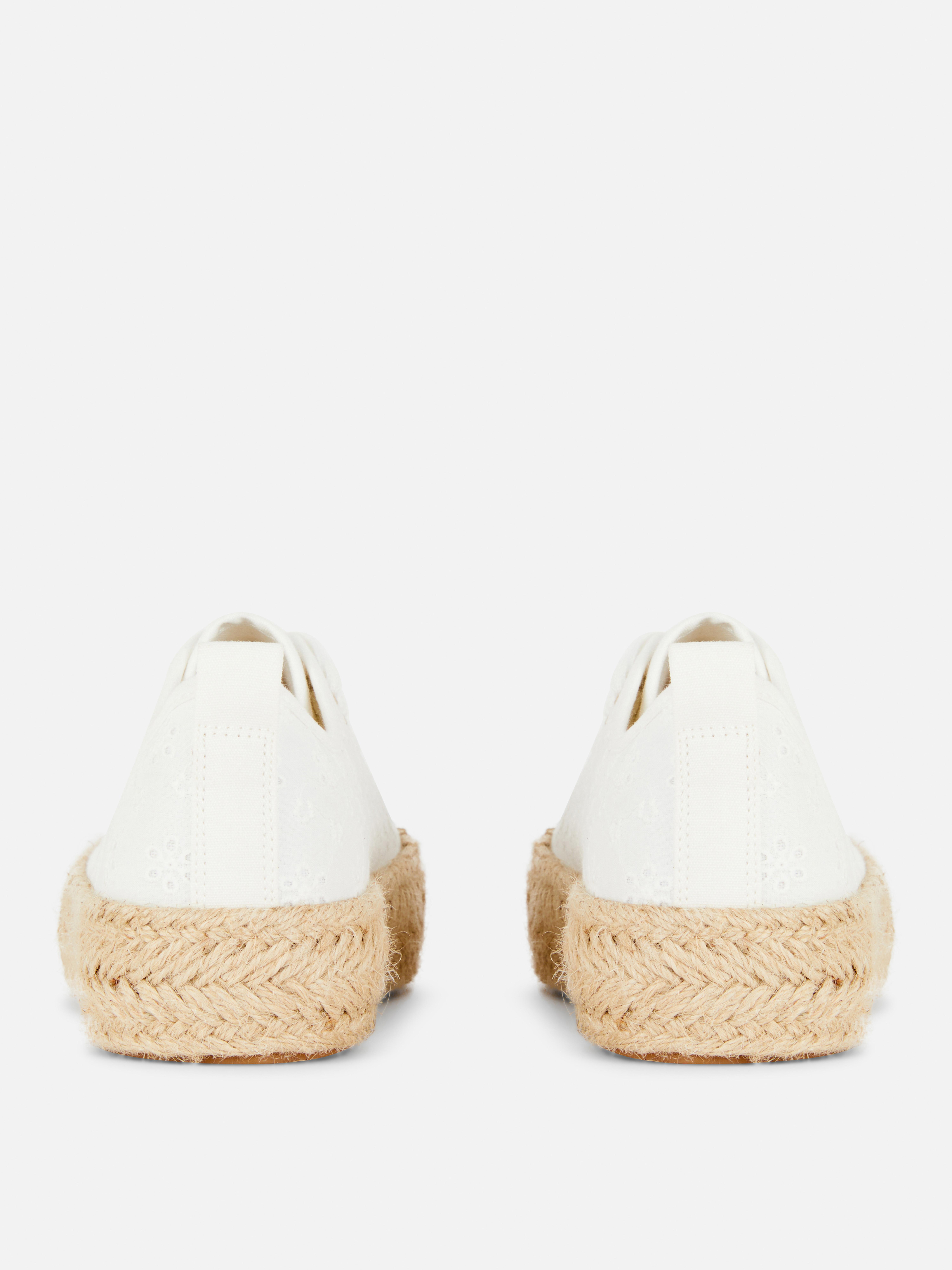 Jute espadrilles met veters