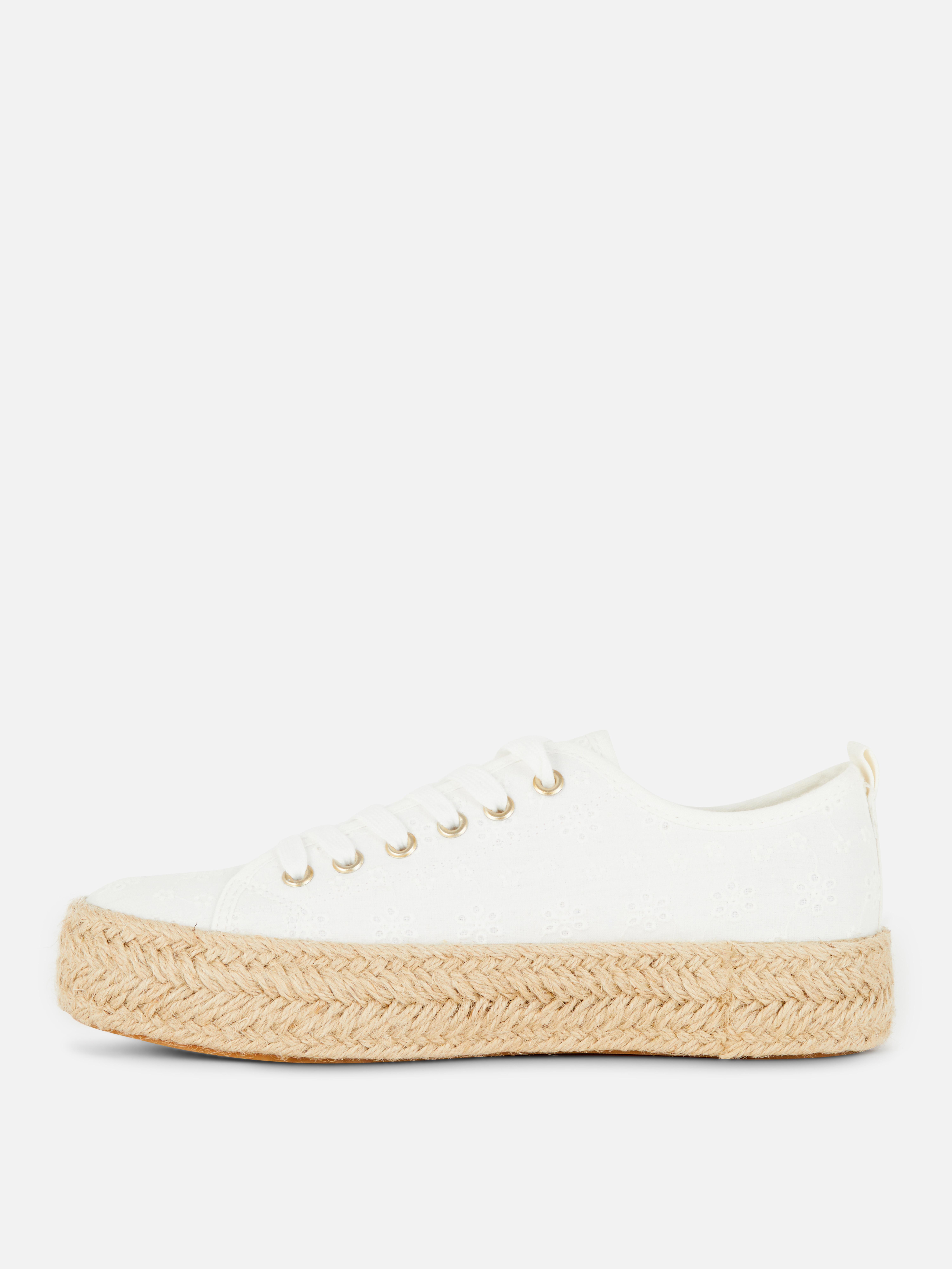 Jute espadrilles met veters