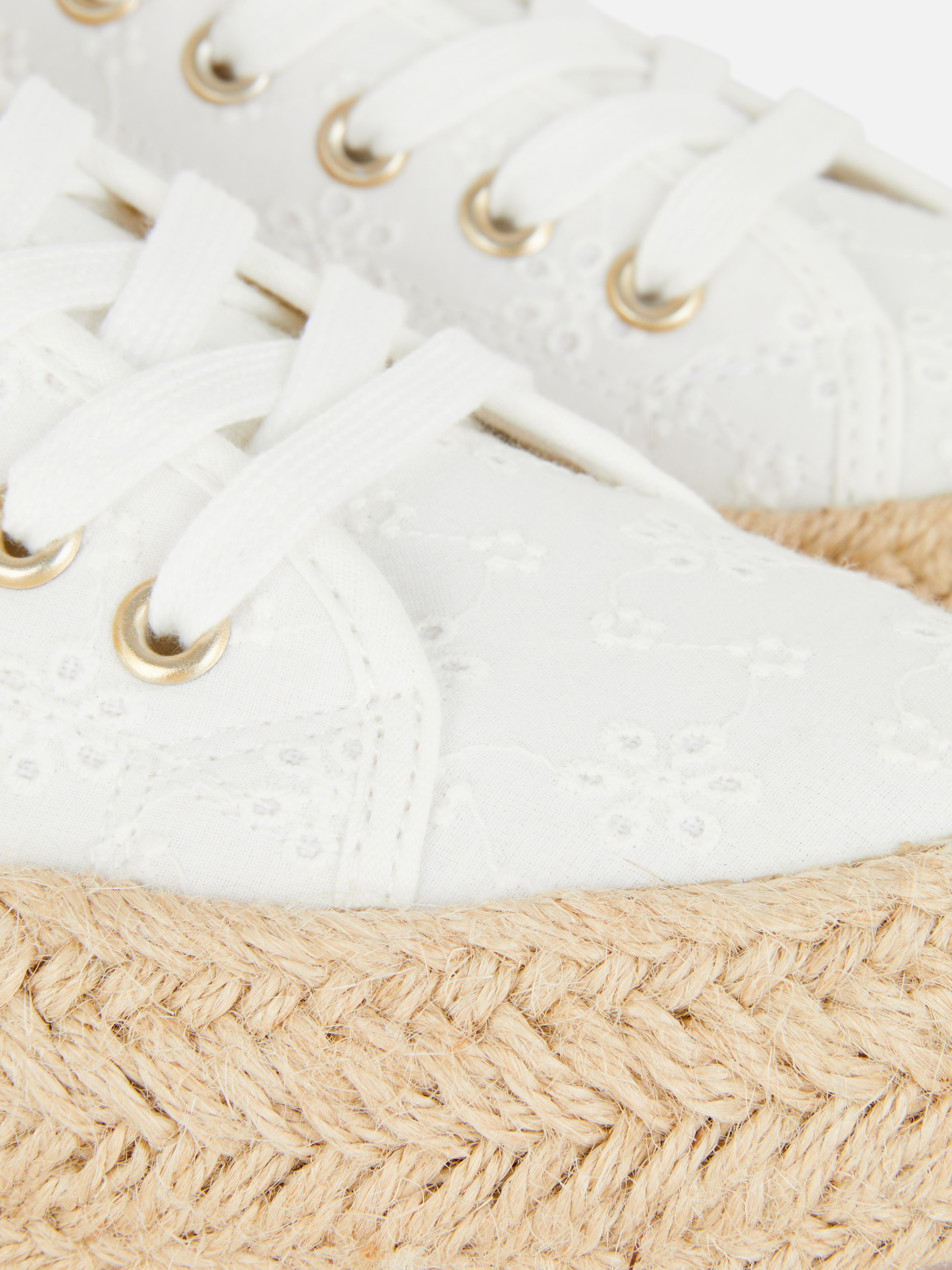 Jute espadrilles met veters