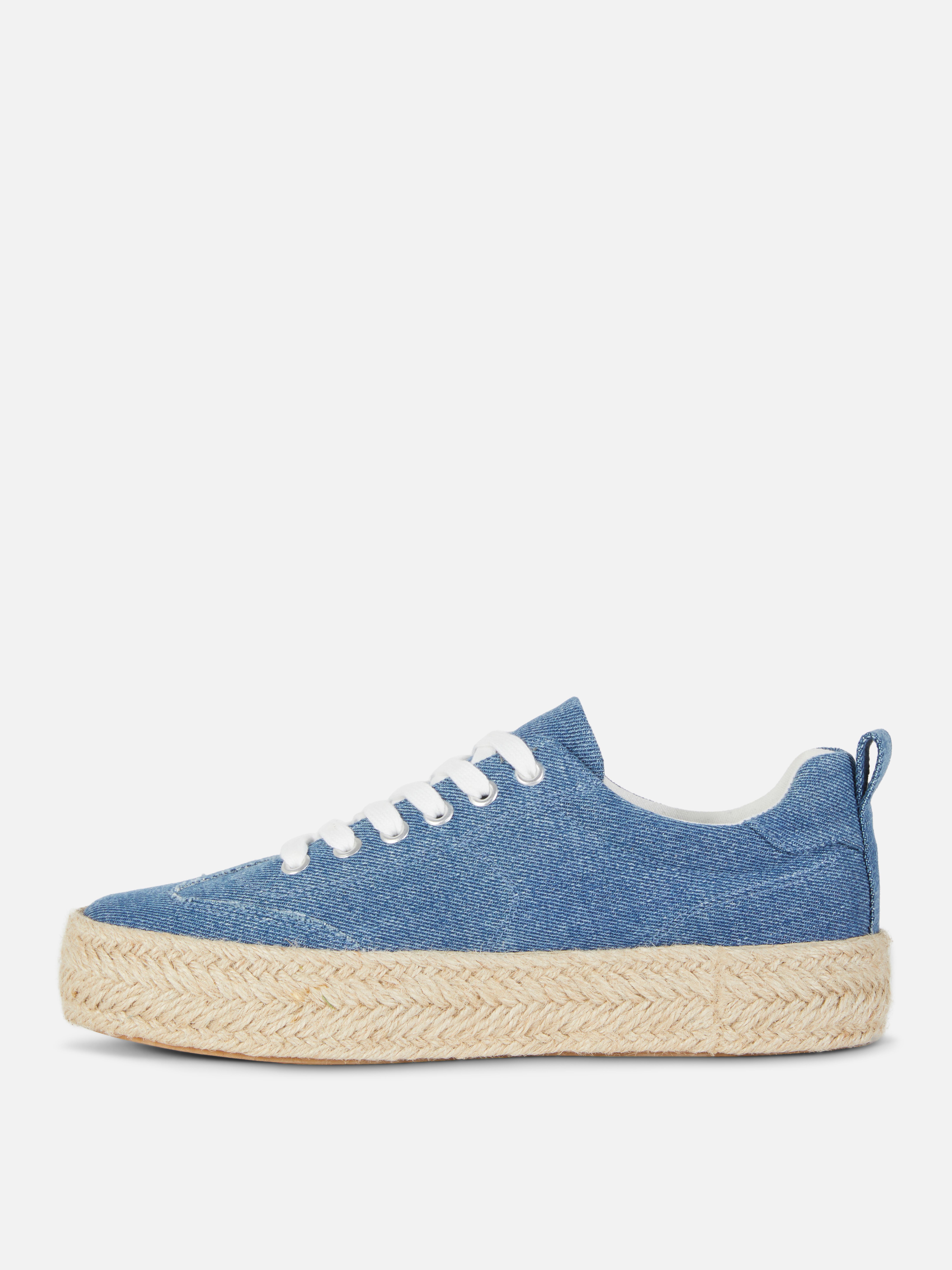 Jute espadrilles met veters